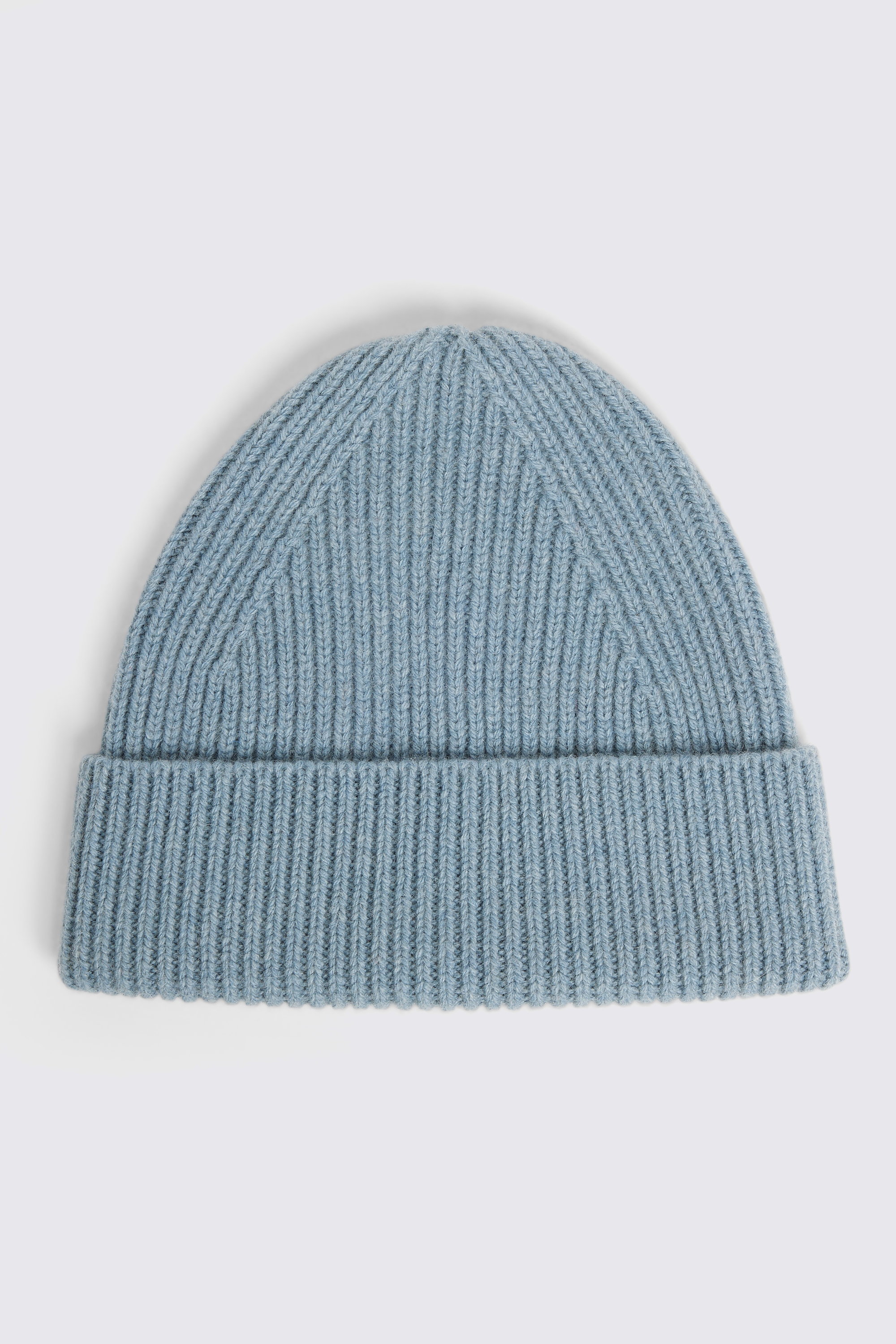 Airforce Blue Cashmere Blend Ribbed Beanie