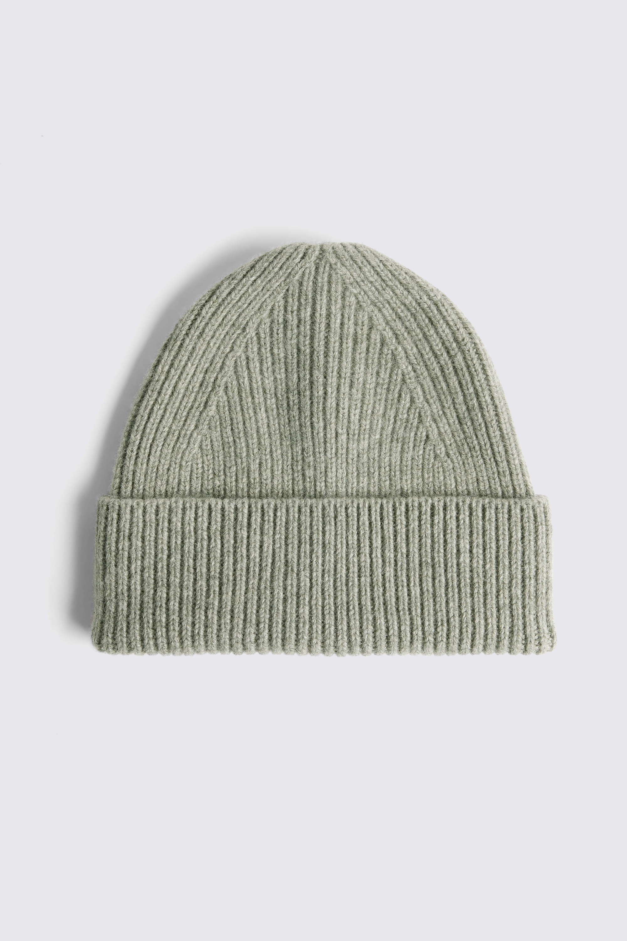 Sage Cashmere Blend Ribbed Beanie