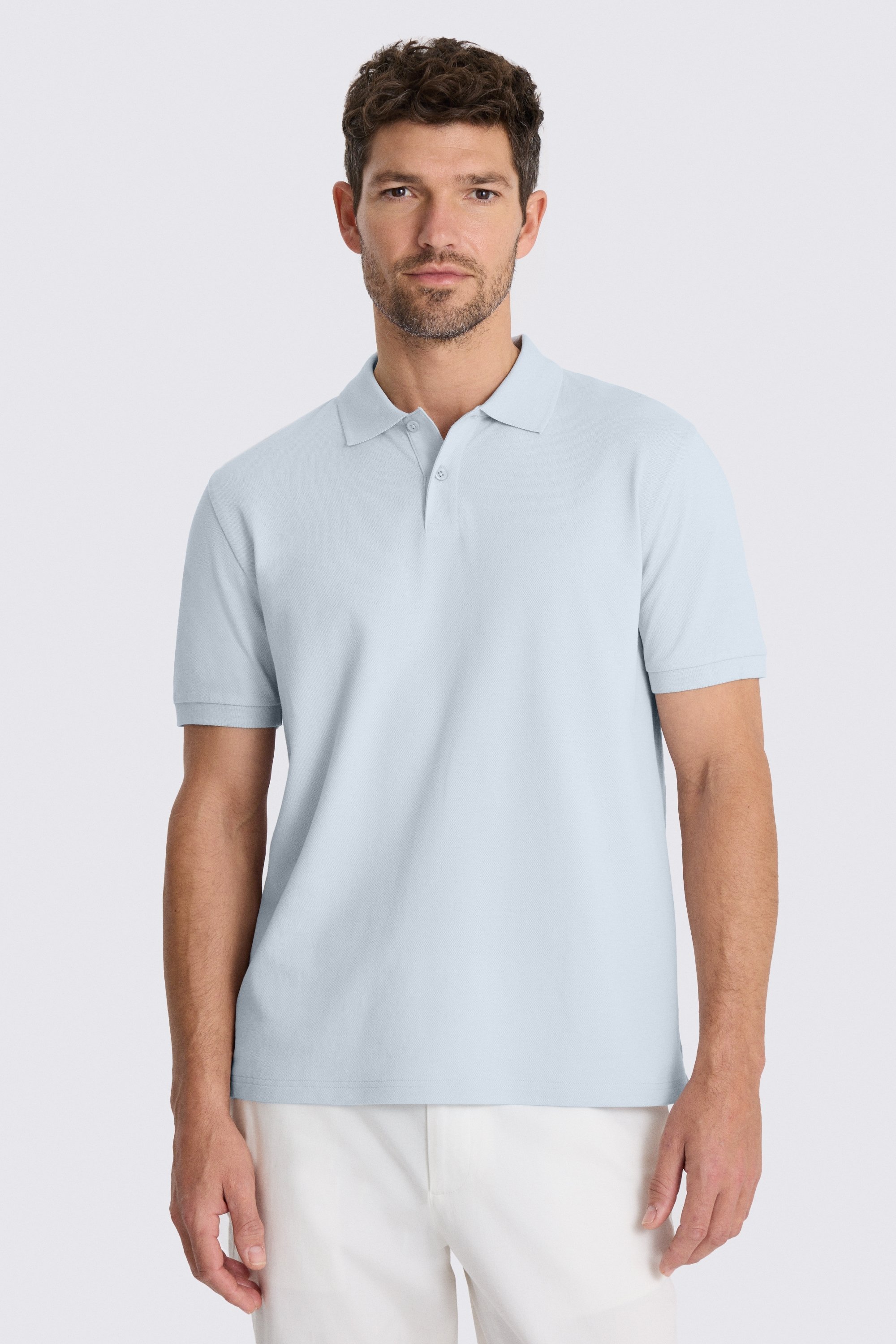 Light Blue Pique Polo Shirt