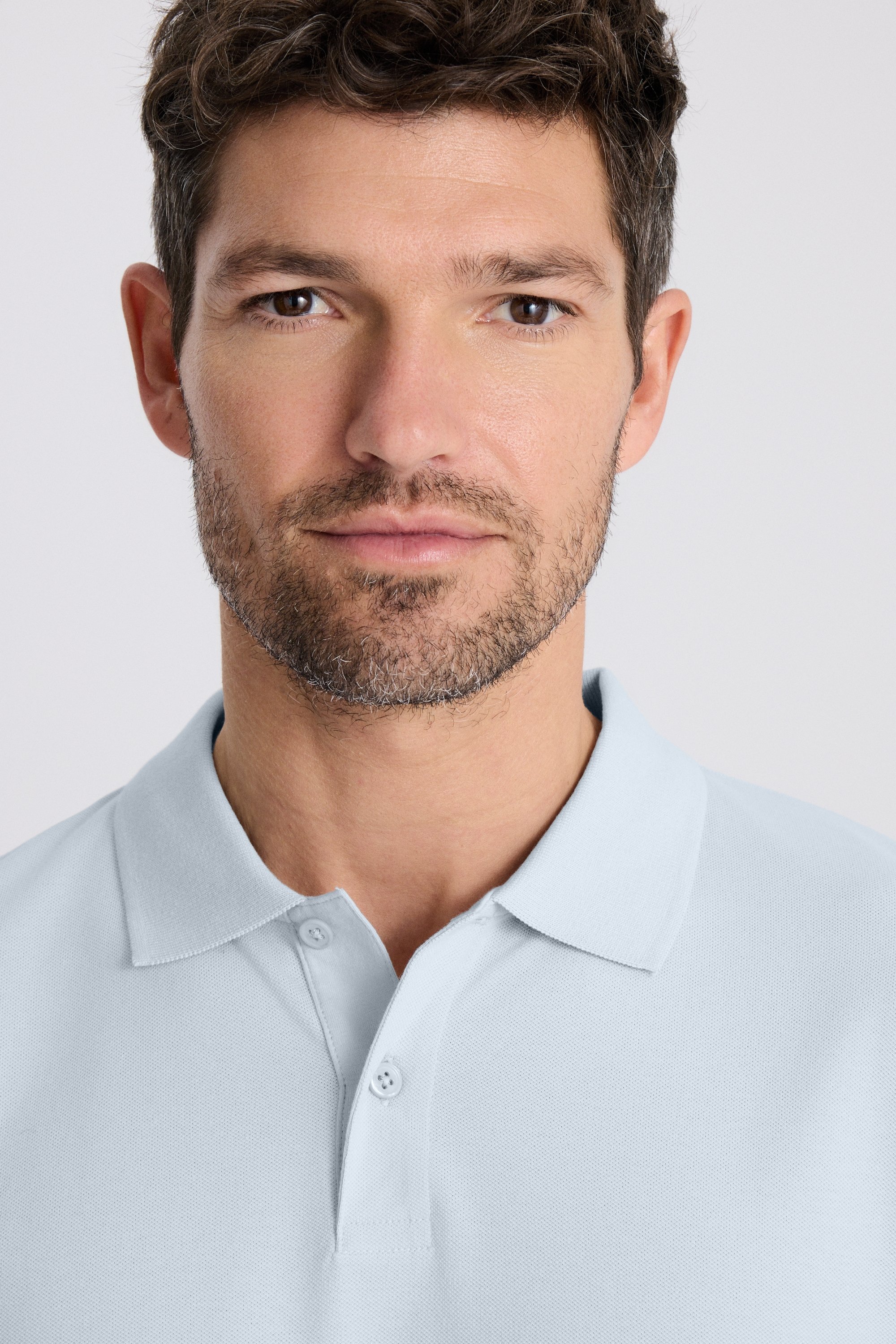 Light Blue Pique Polo Shirt