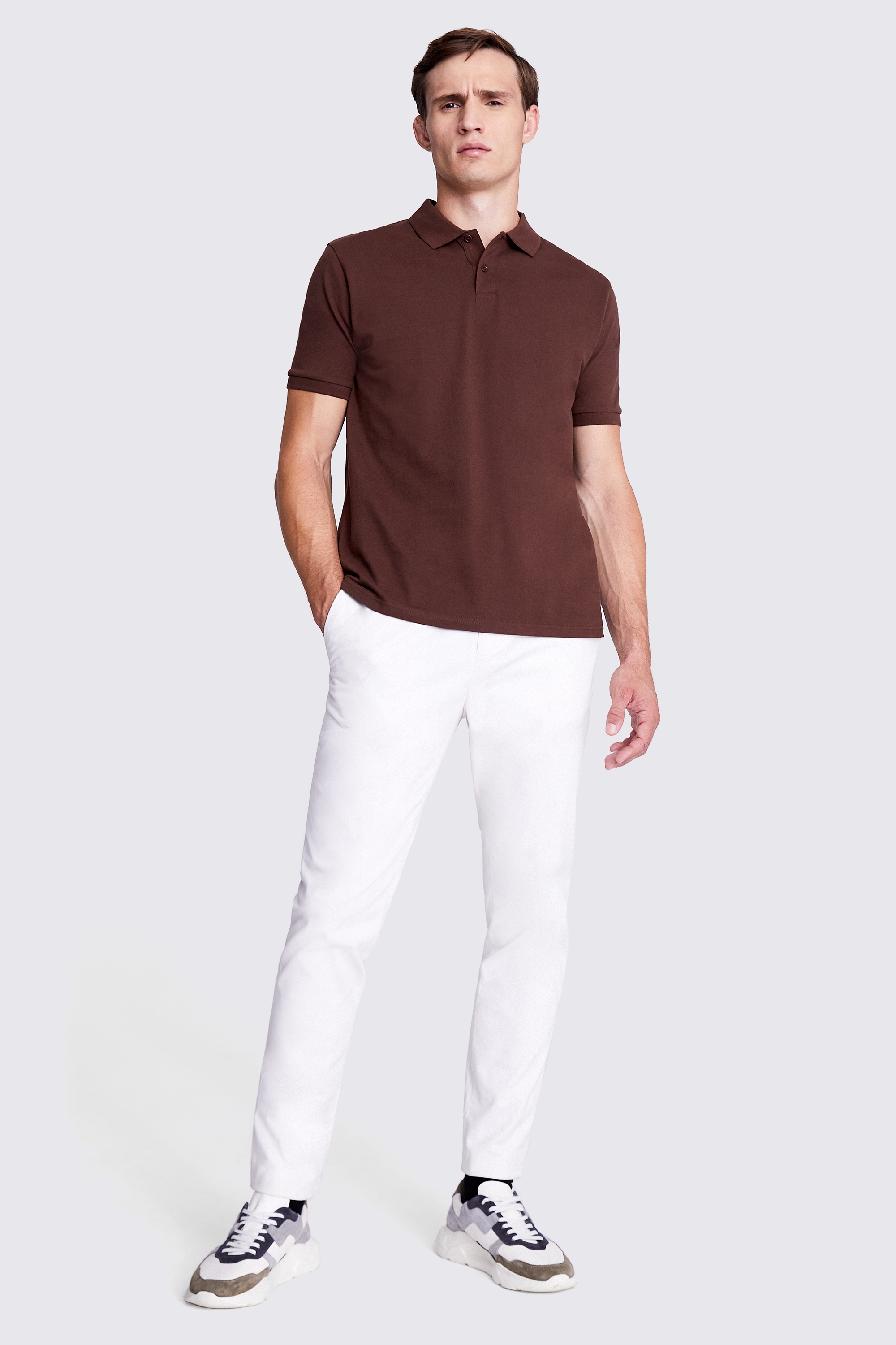 Brown Pique Polo Shirt | Buy Online at Moss