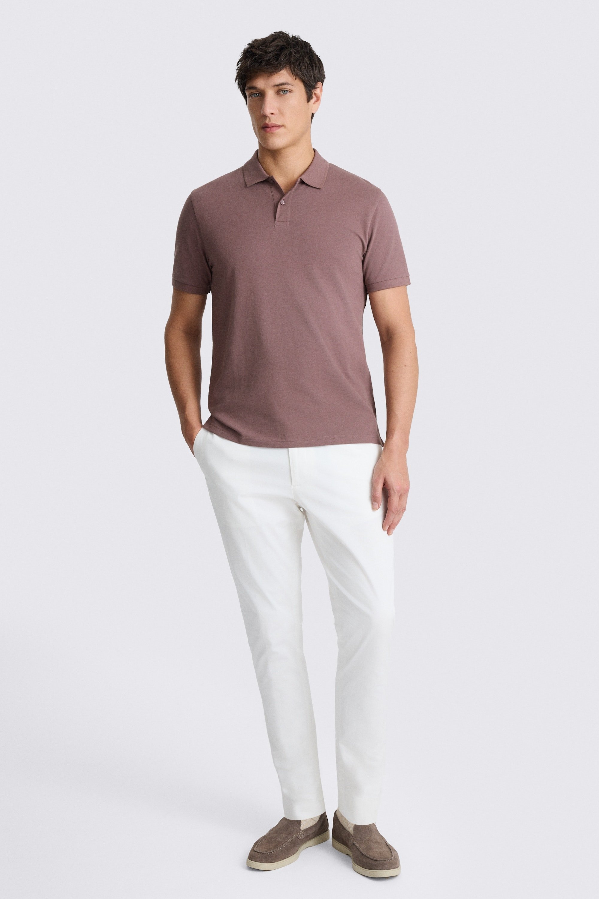 Mauve Pique Polo Shirt