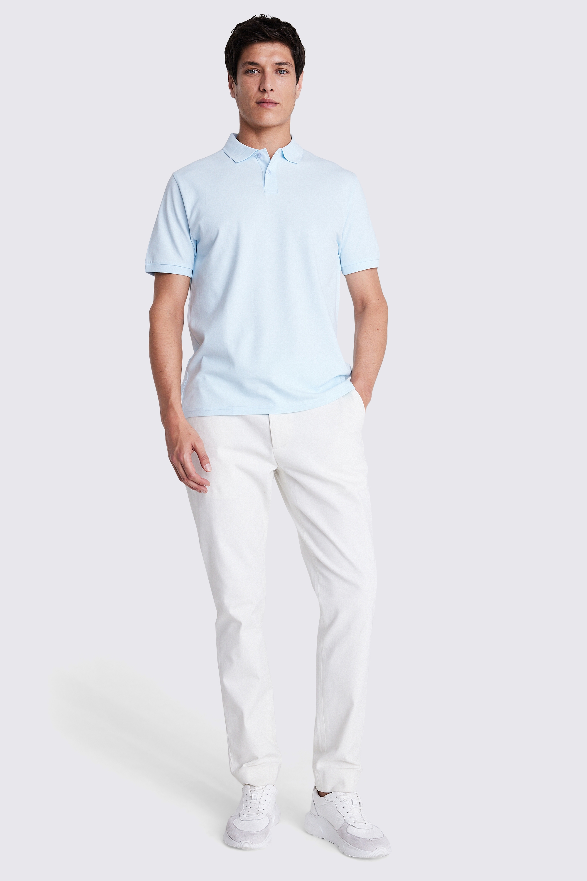 Light Blue Pique Polo Shirt | Buy Online at Moss