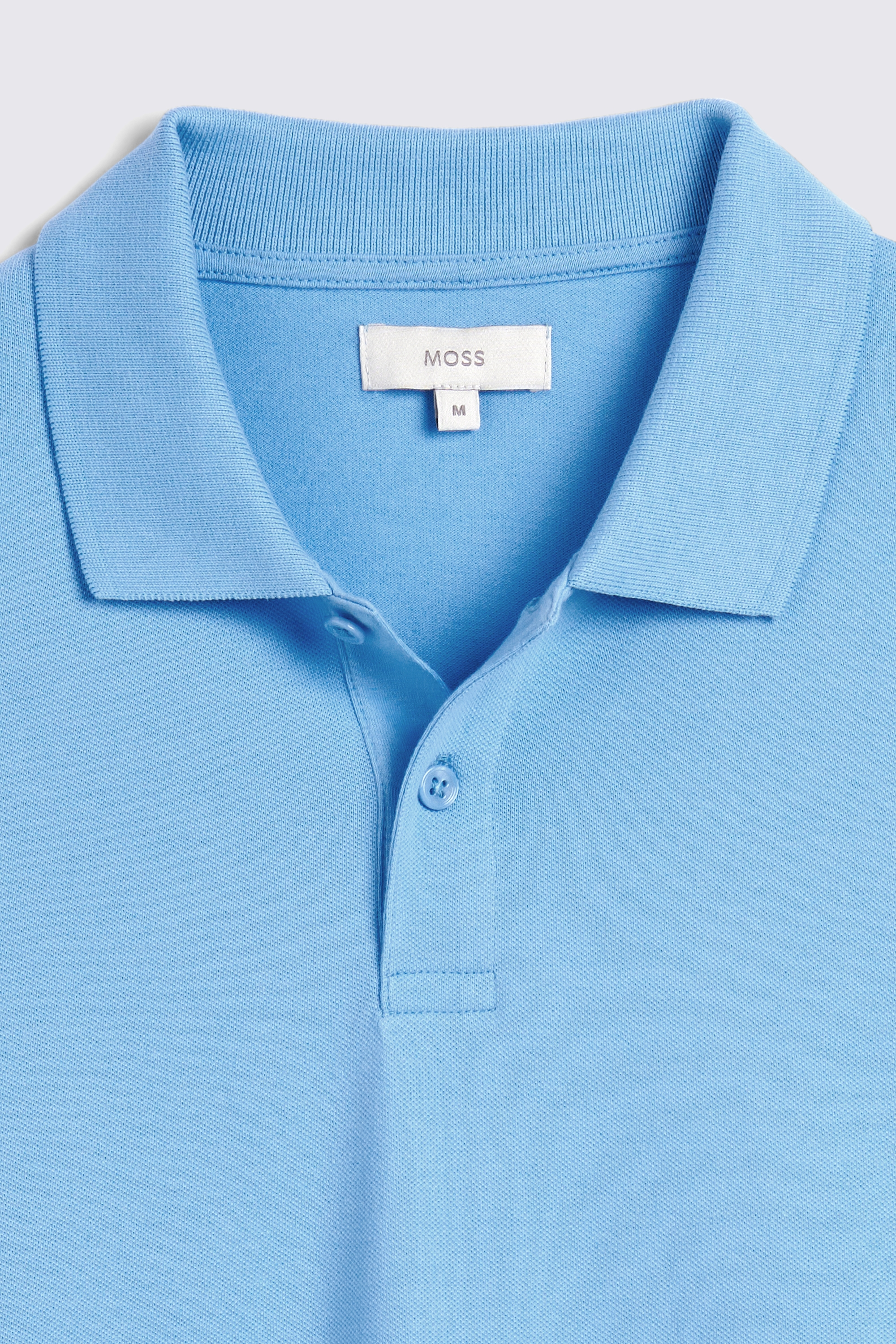 Blue Pique Polo Shirt