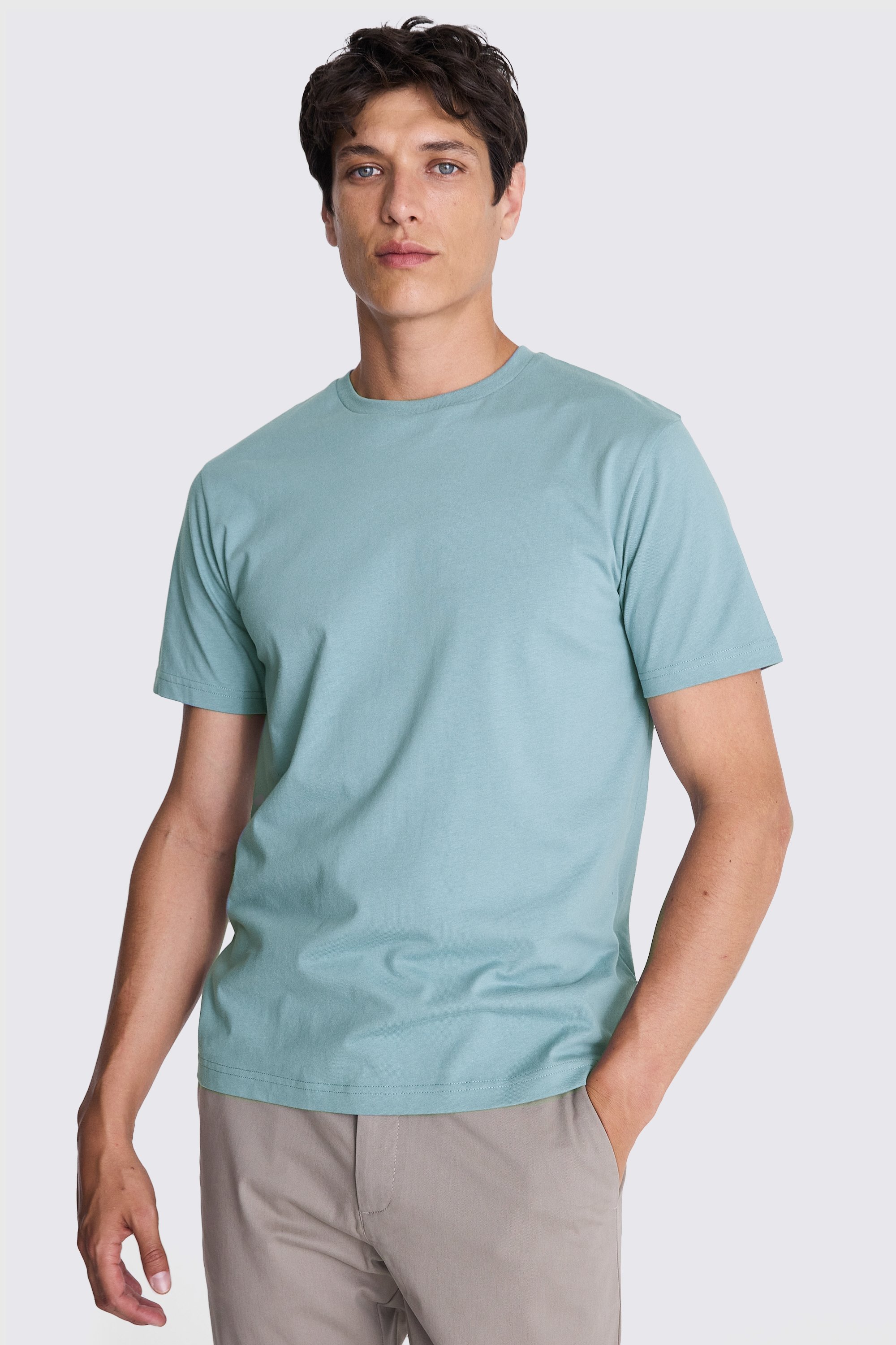 Light Teal Crew-Neck T-Shirt