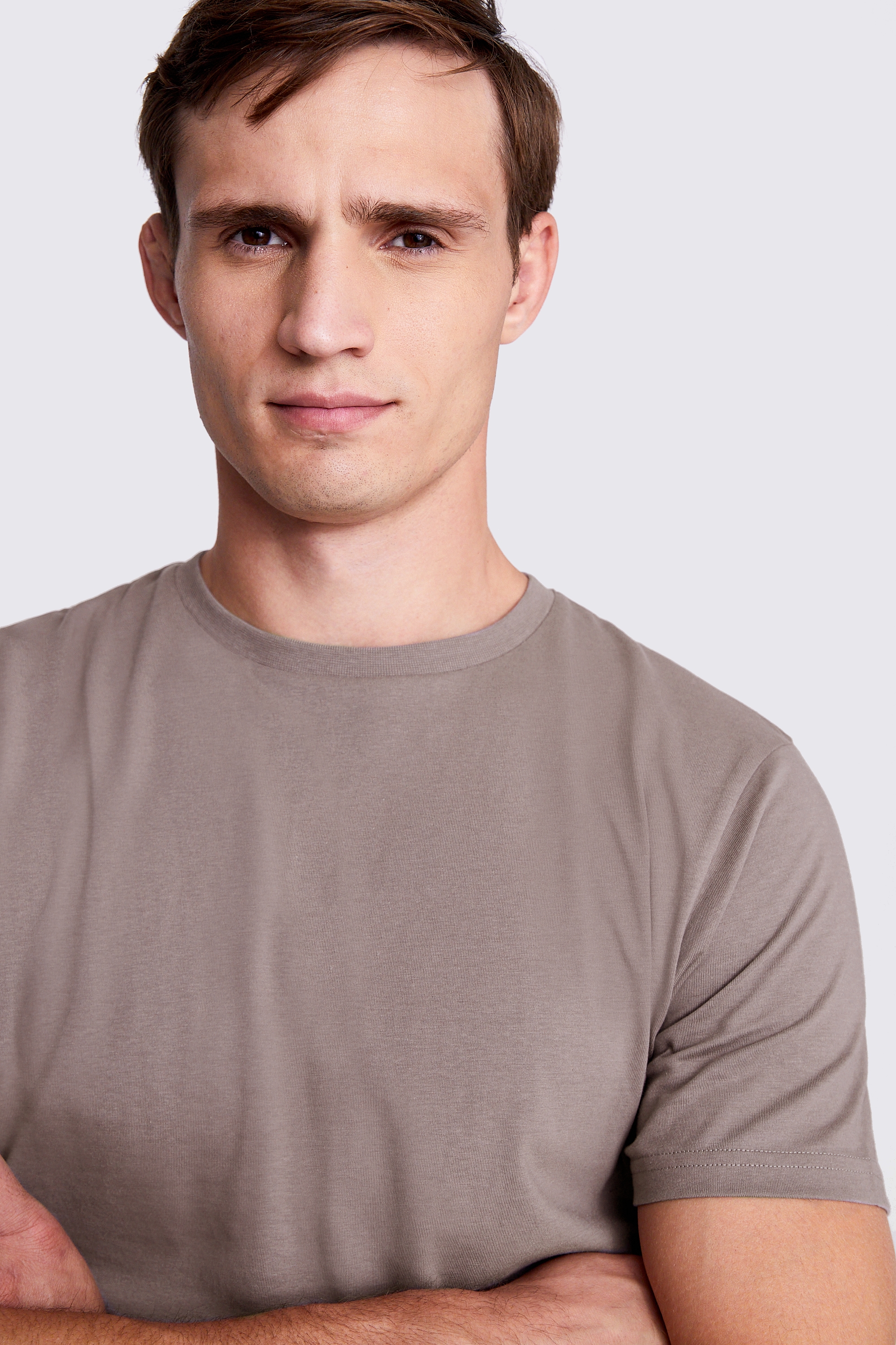 Dark Taupe Crew-Neck T-Shirt