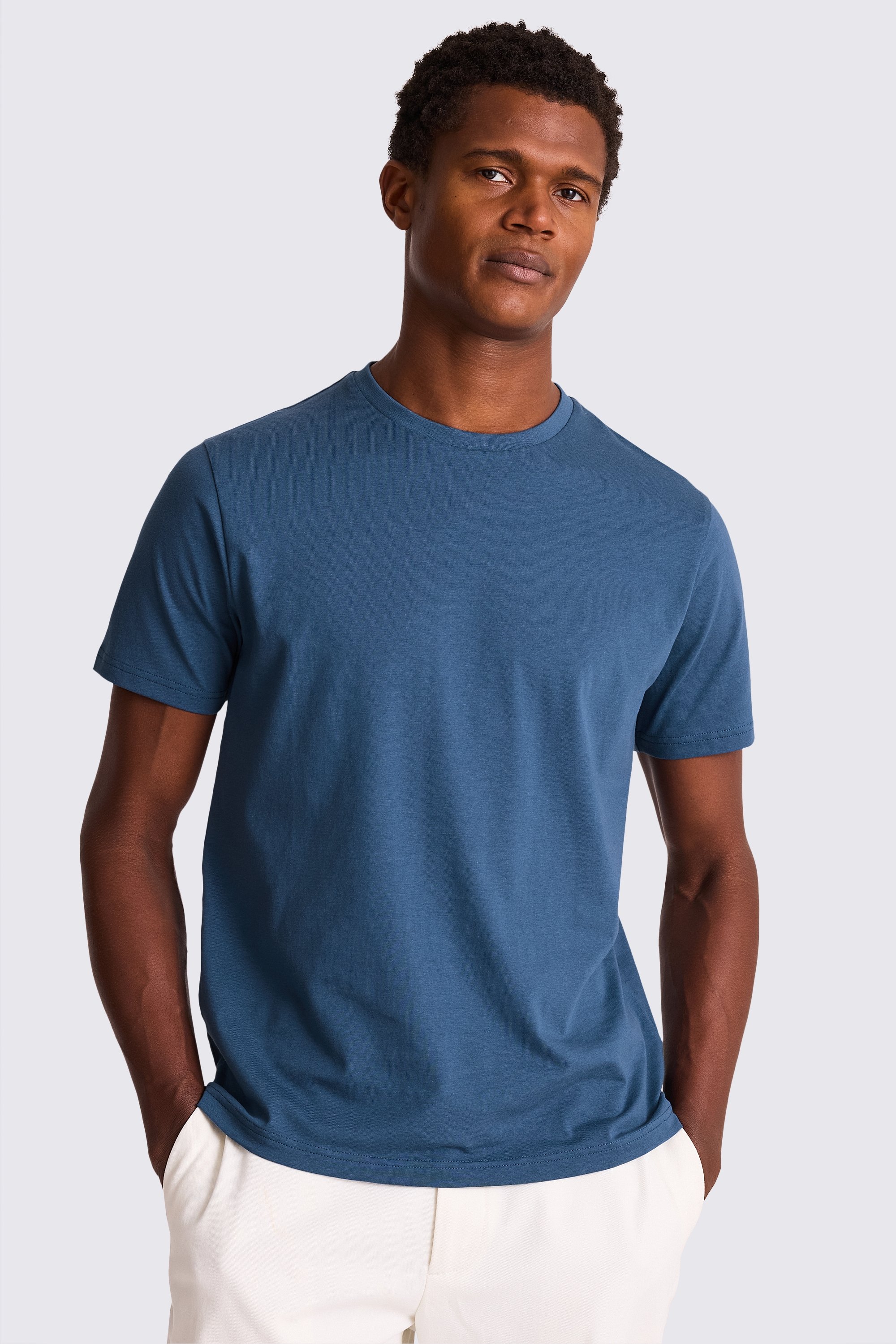 Mid Blue Crew-Neck T-Shirt