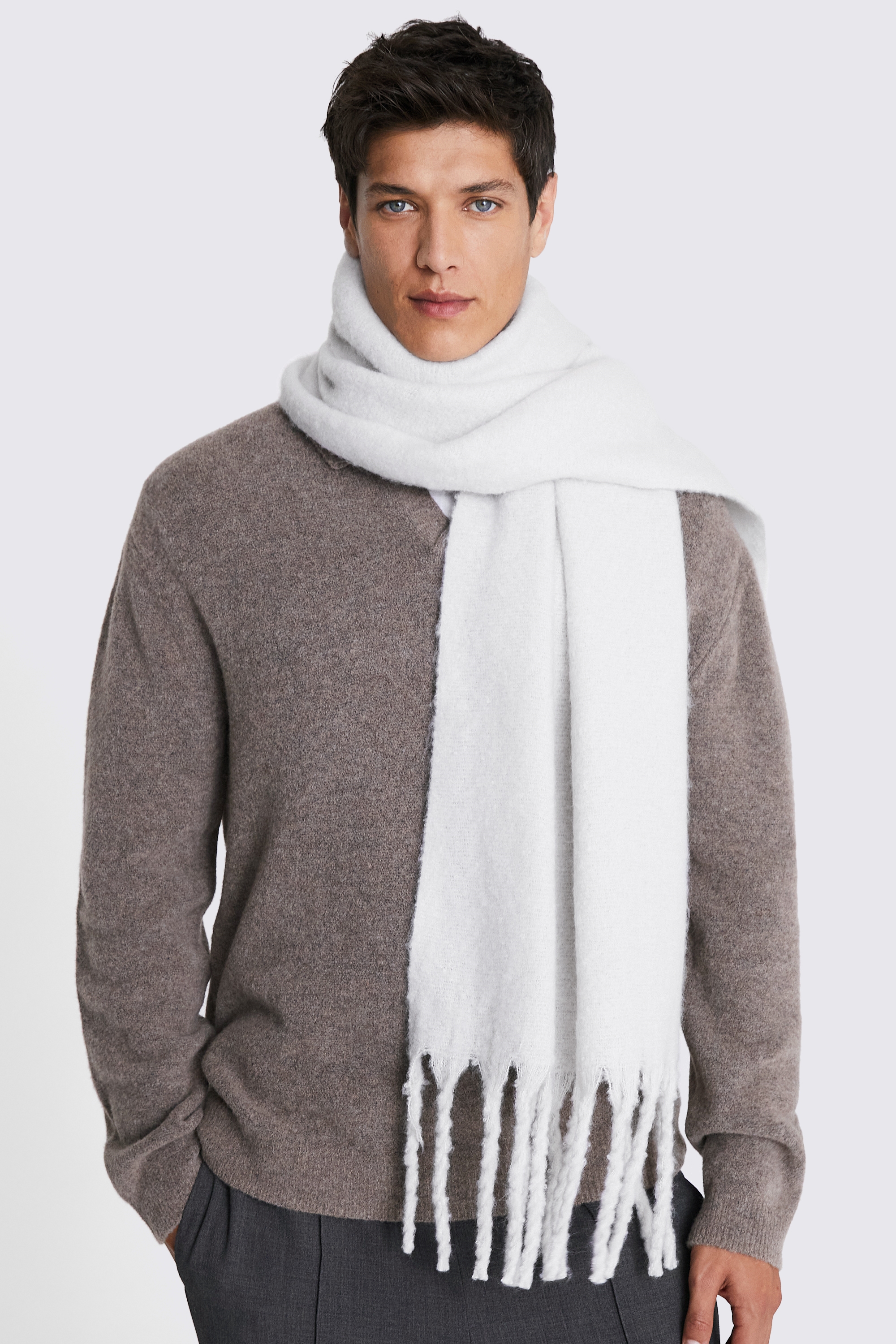 Nimbus Grey Brushed Oversized Scarf | Buy Online at Moss