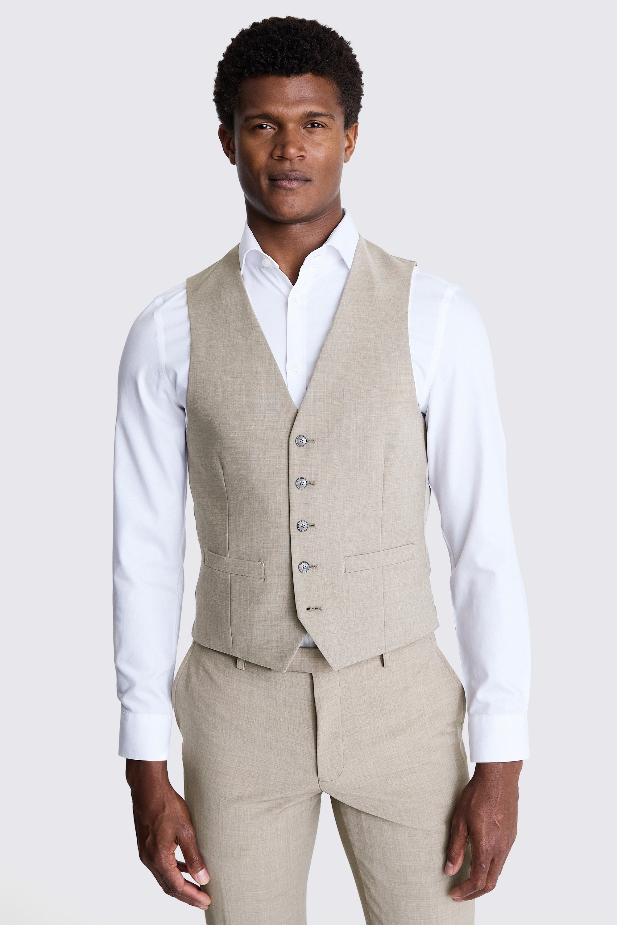 DKNY Slim Fit Taupe Performance Suit
