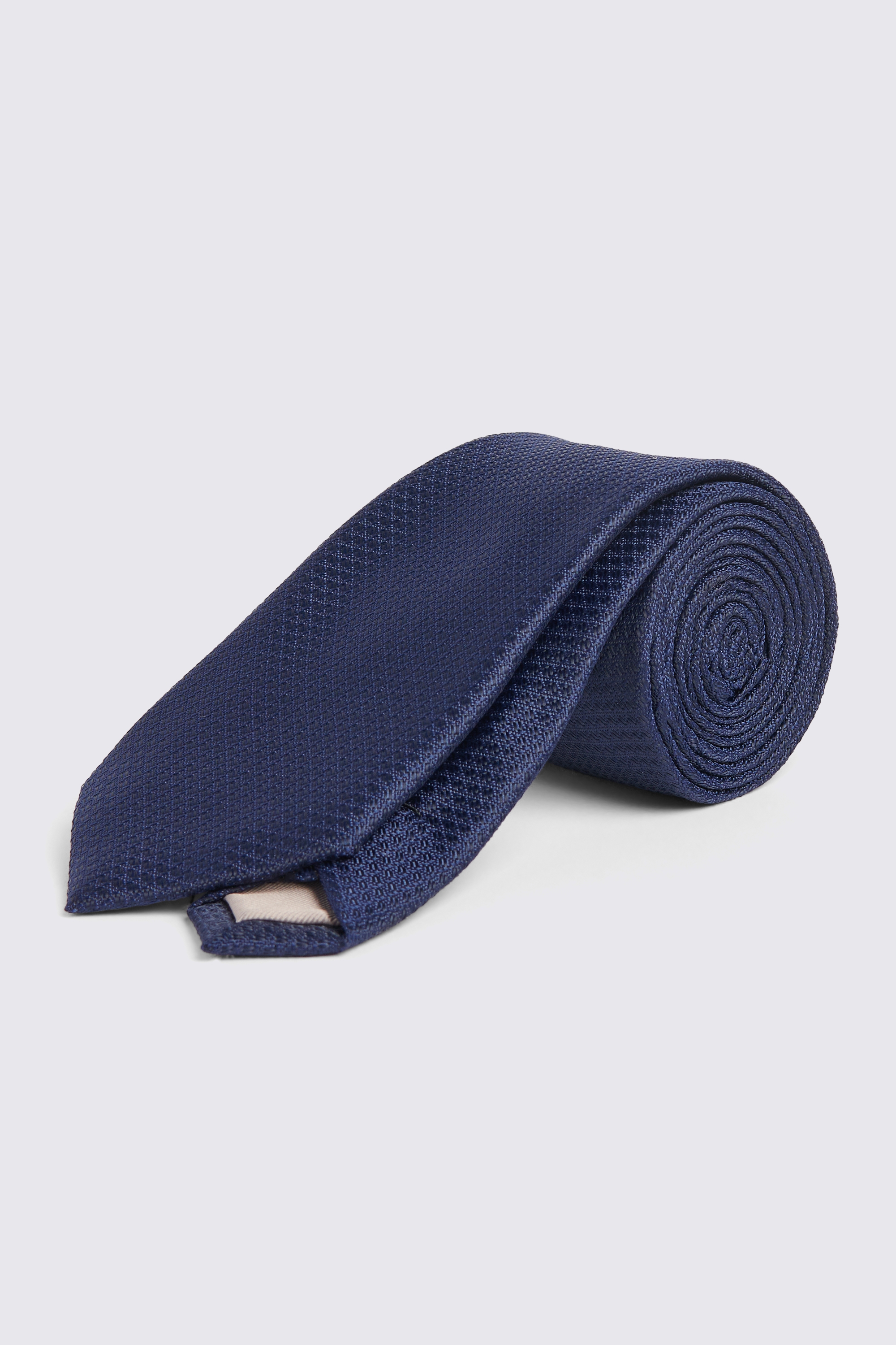 Navy Textured Tie | Buy Online at Moss