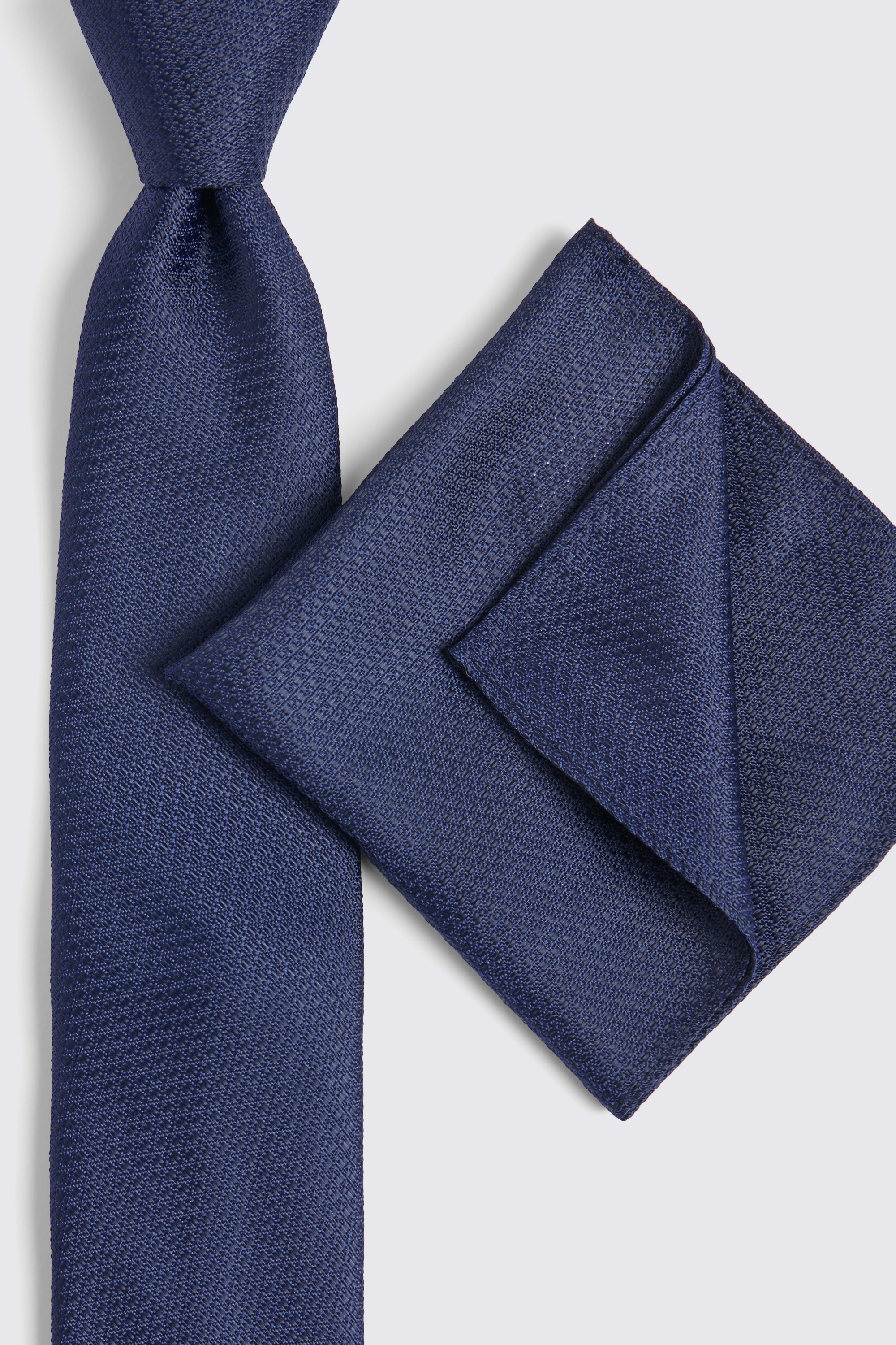 Navy Textured Pocket Square