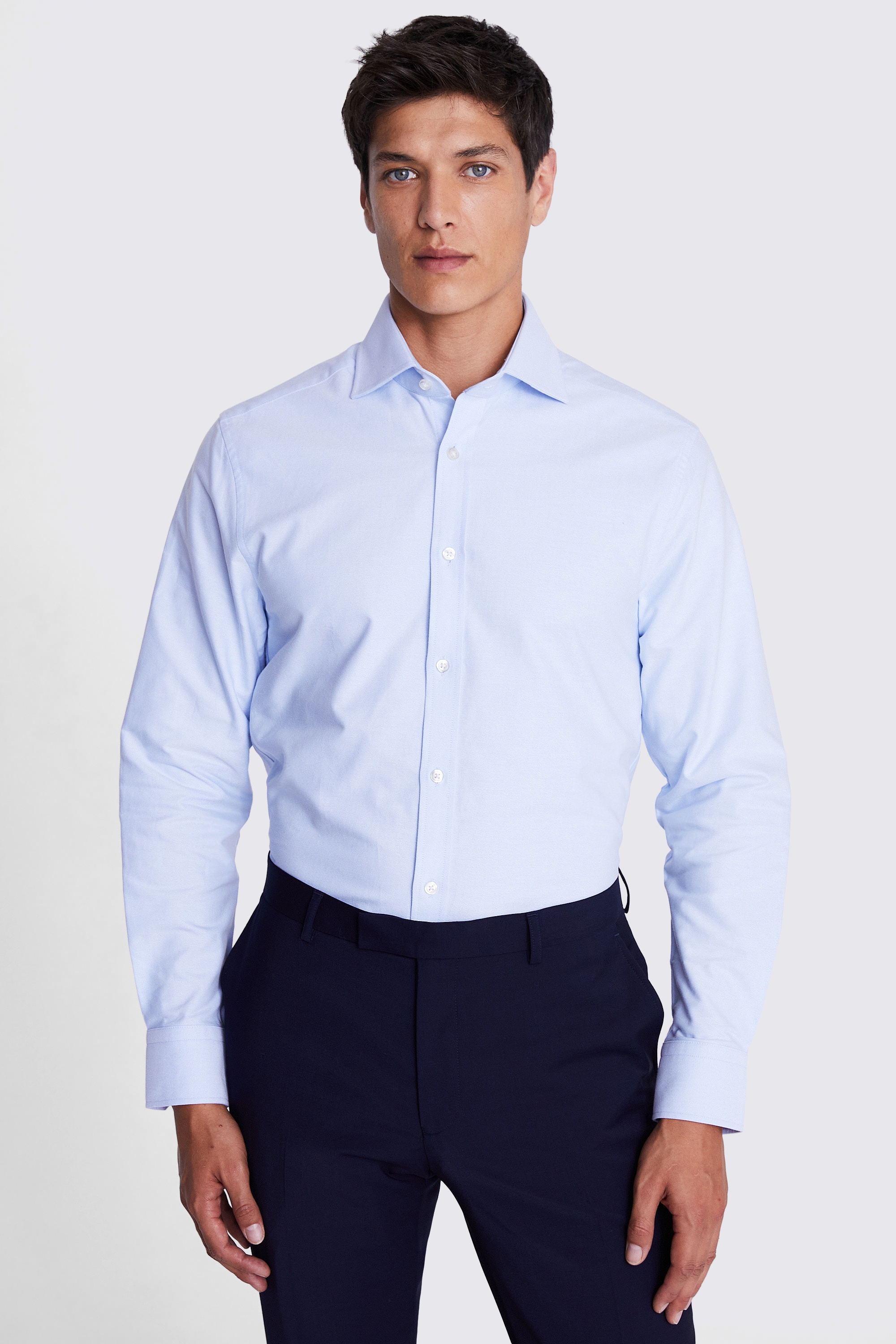 Tailored Fit Sky Oxford Shirt | Buy Online at Moss