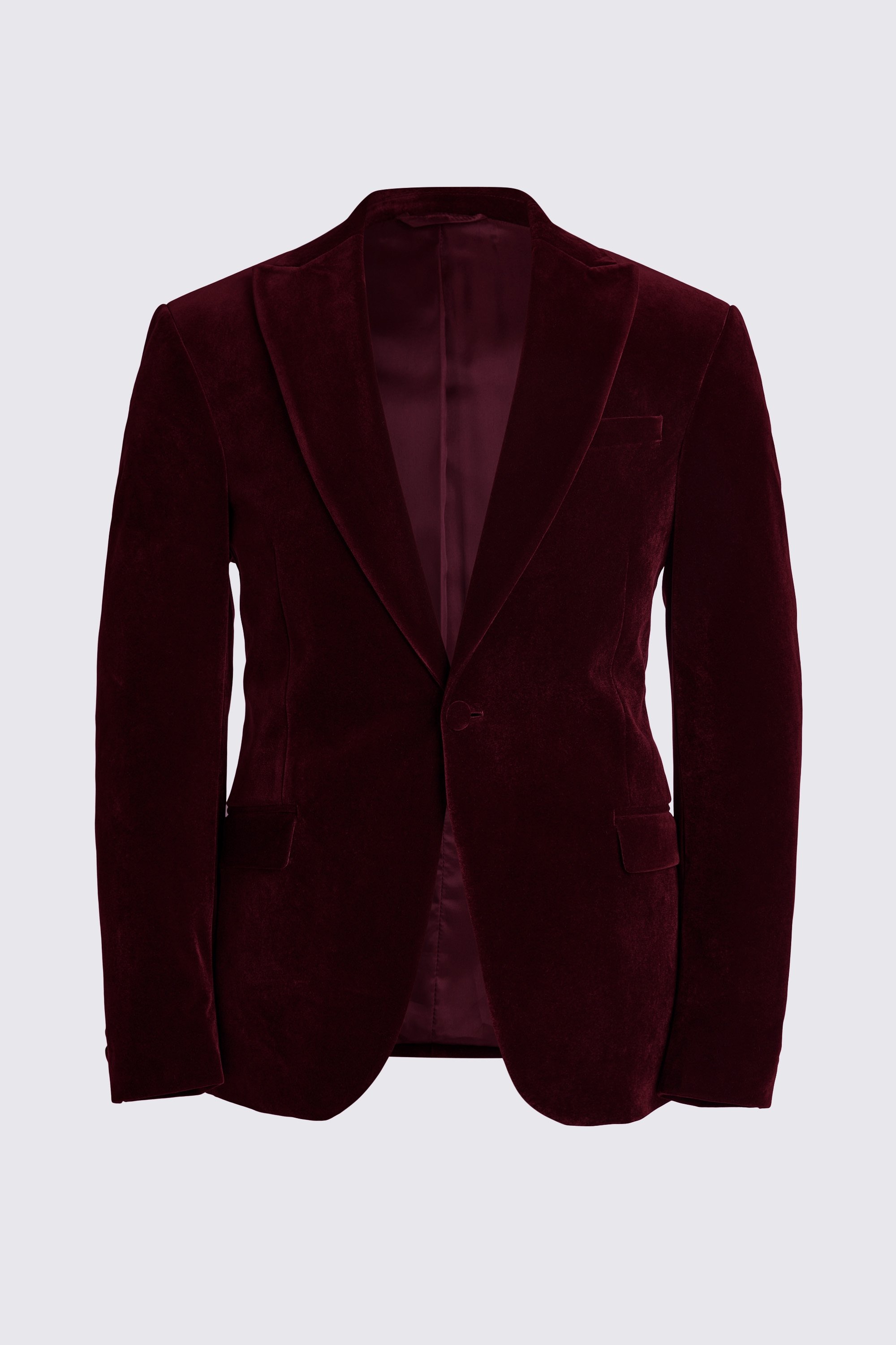Slim Fit Burgundy Velvet Jacket