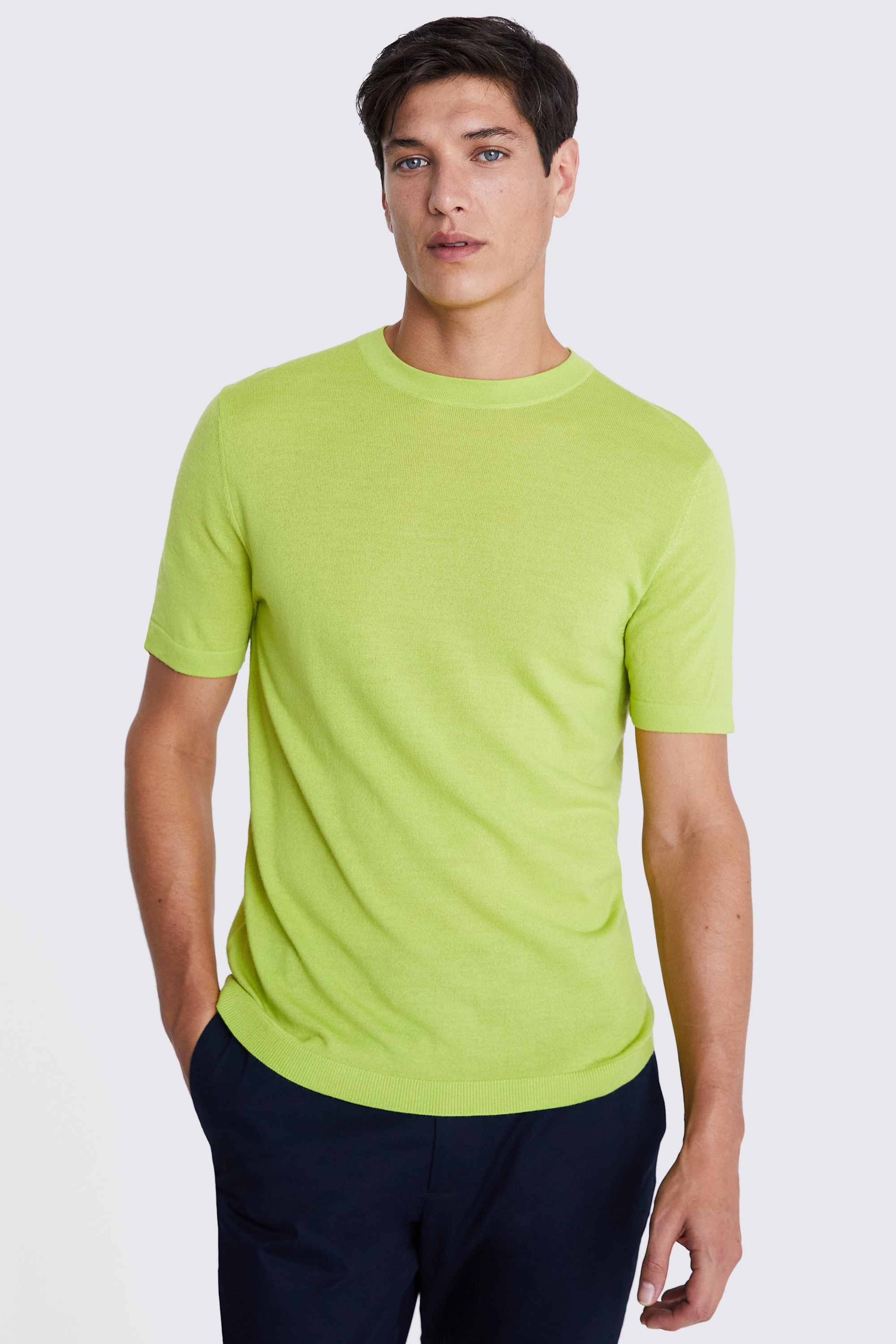 Lime Merino Crew-Neck T-Shirt