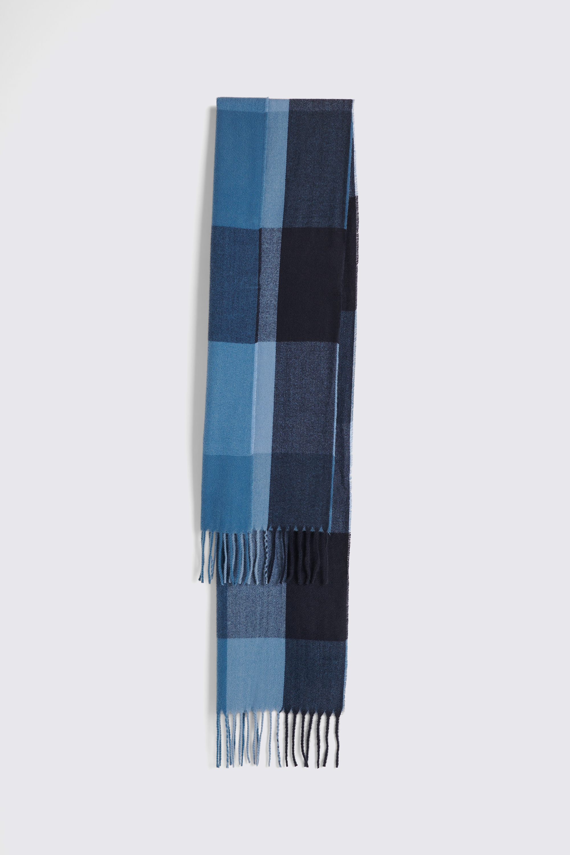 Navy & Blue Battenberg Recycled Cashmiele Scarf | Buy Online at Moss