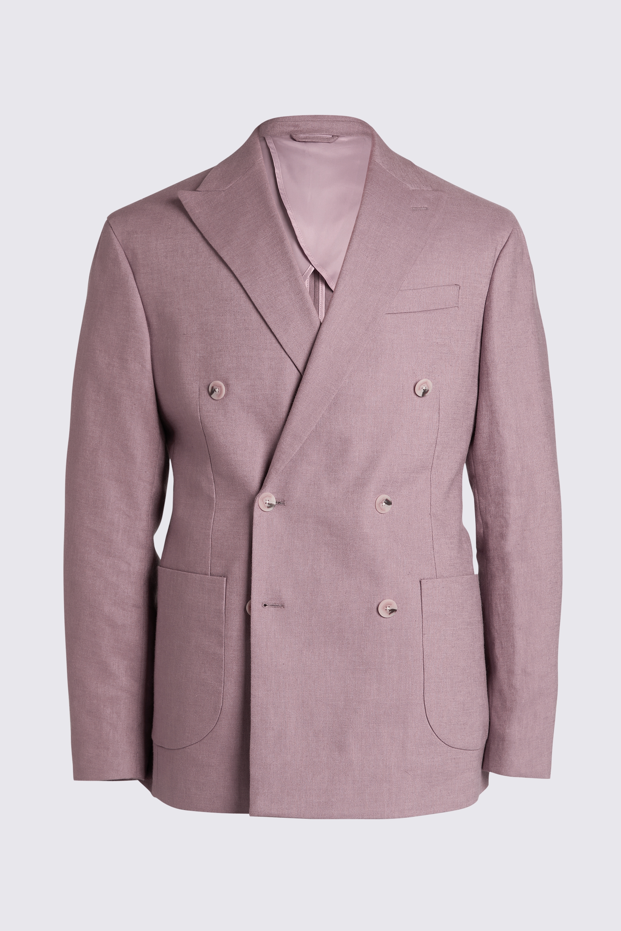 Tailored Fit Dusty Pink Matte Linen Jacket