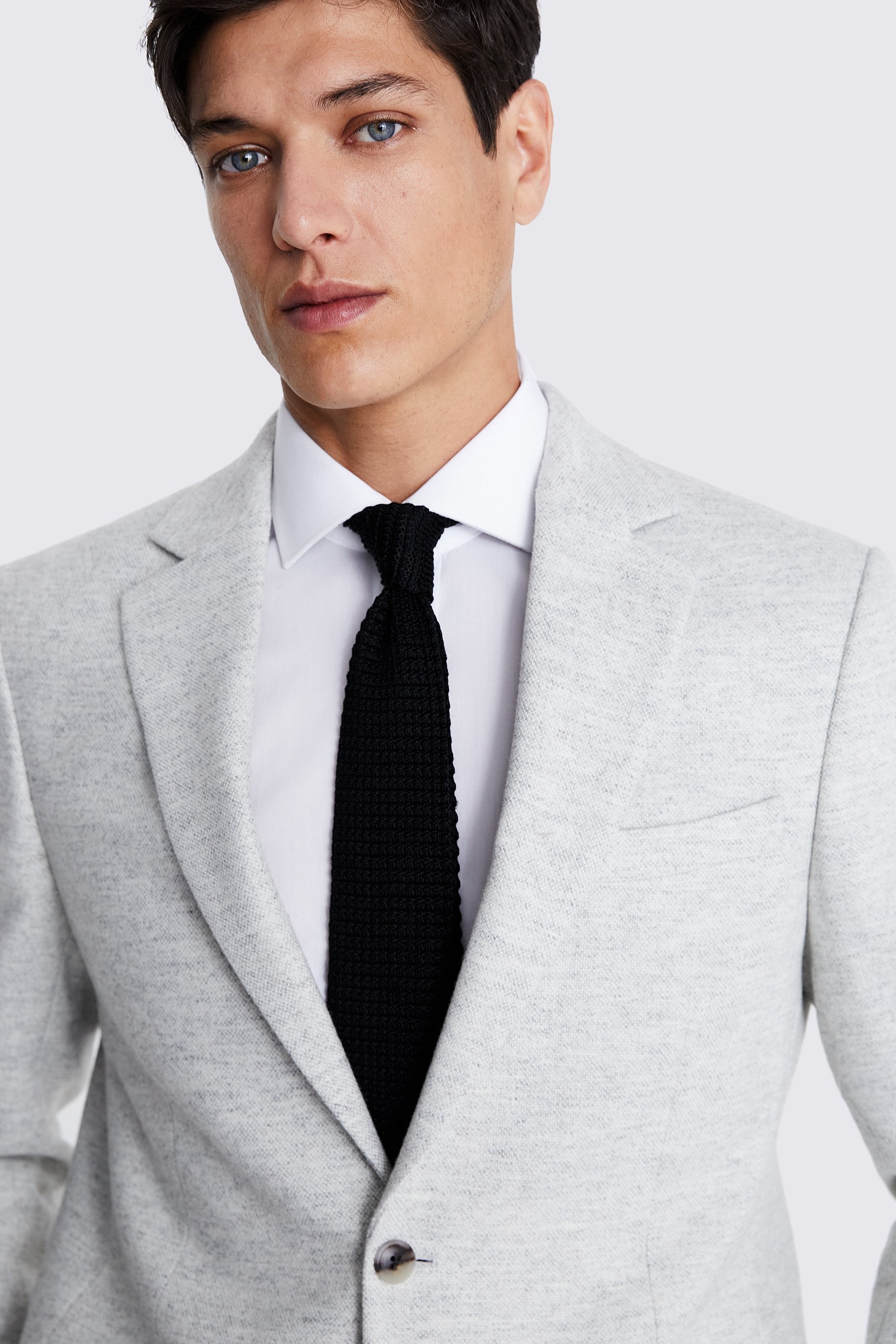 Tailored Fit Light Grey Donegal Jacket