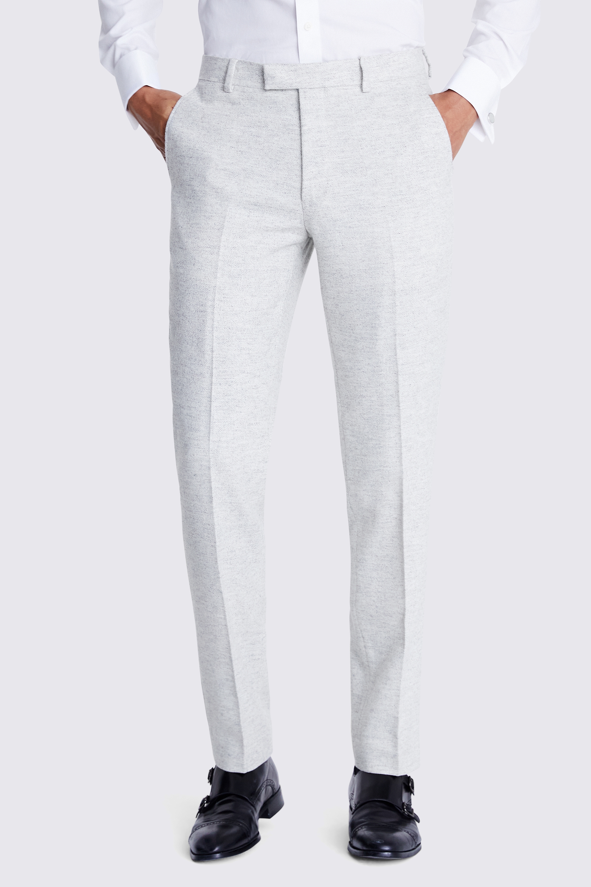 Tailored Fit Light Grey Donegal Jacket