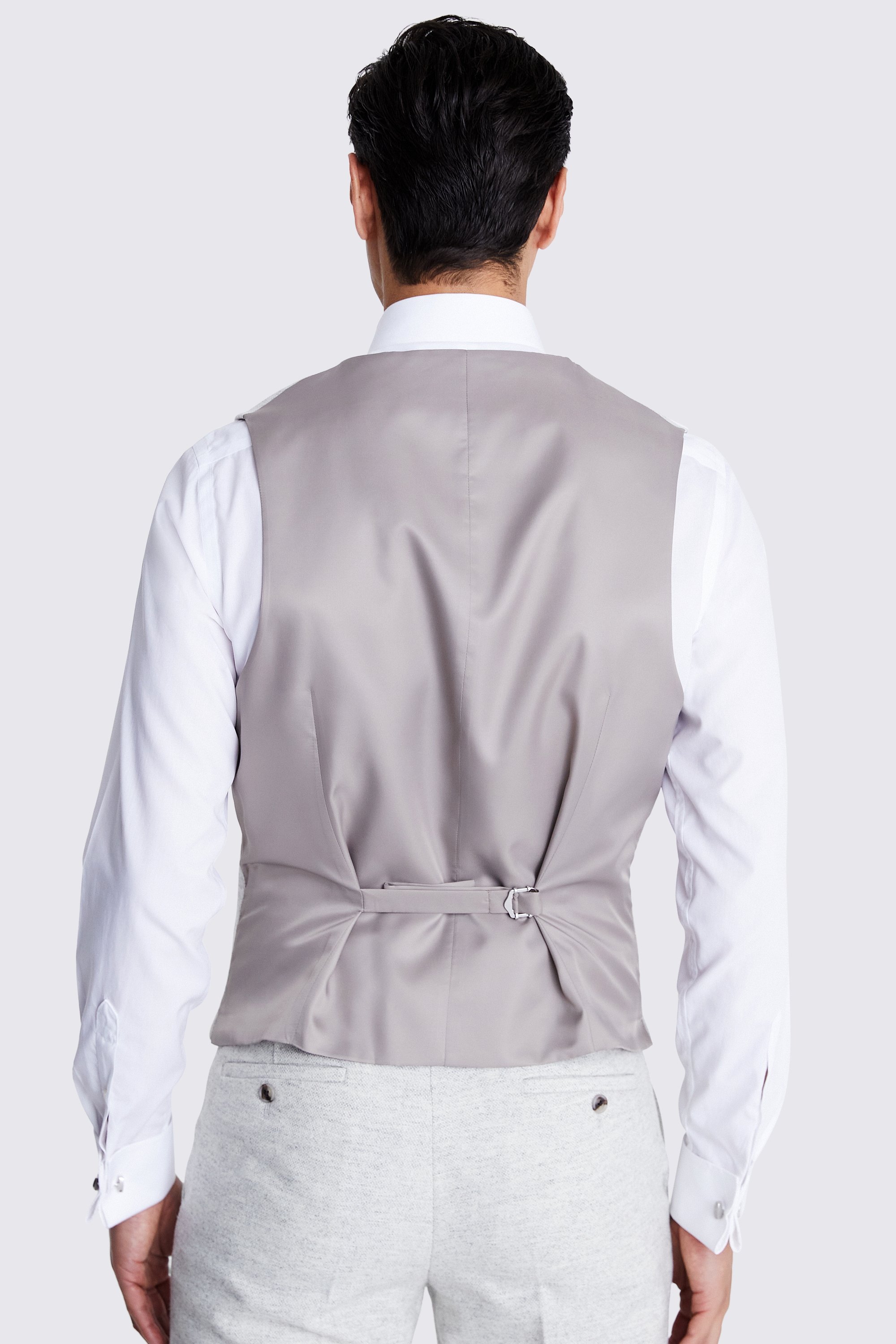 Tailored Fit Light Grey Donegal Vest