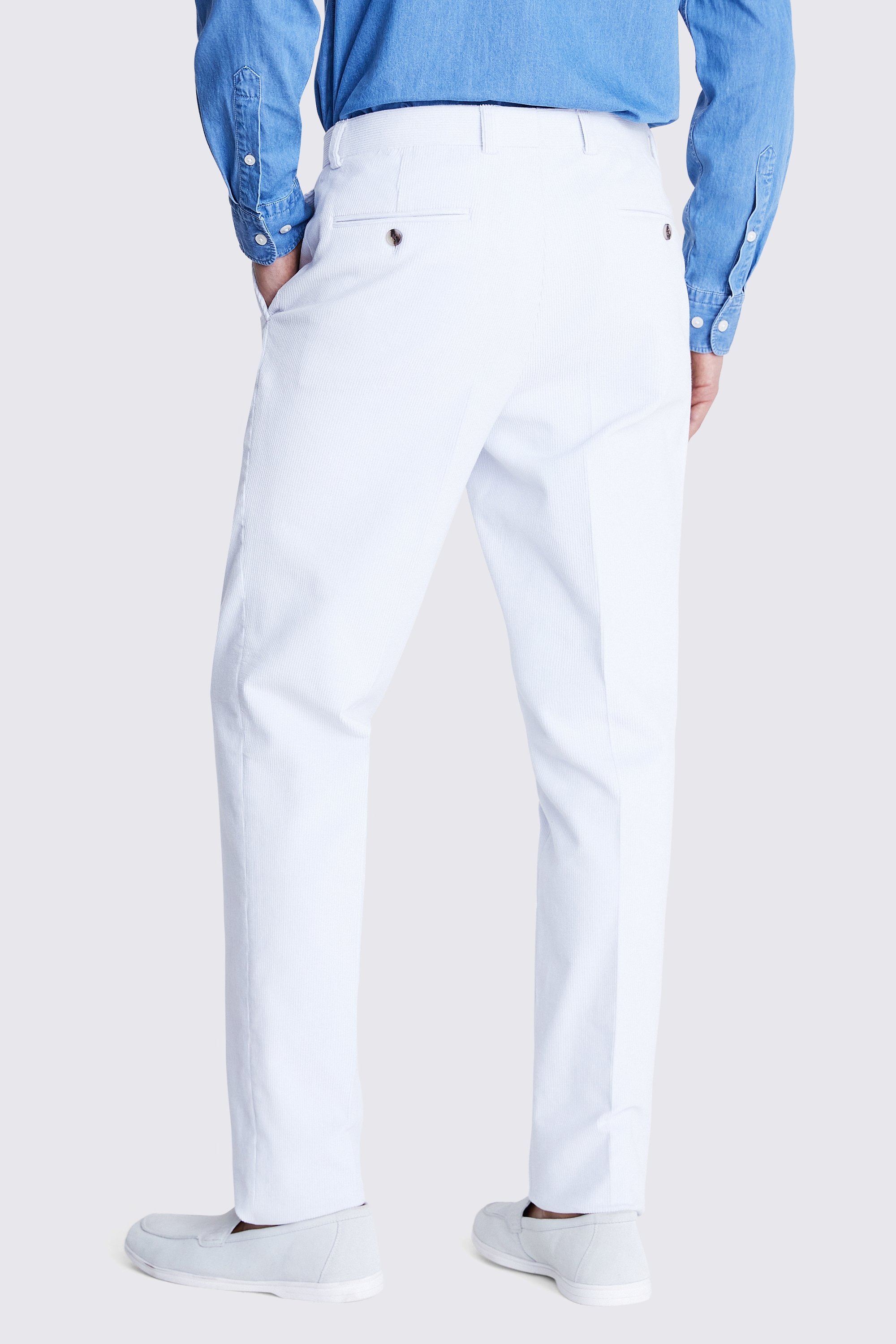 Tailored Fit Light Blue Corduroy Trousers