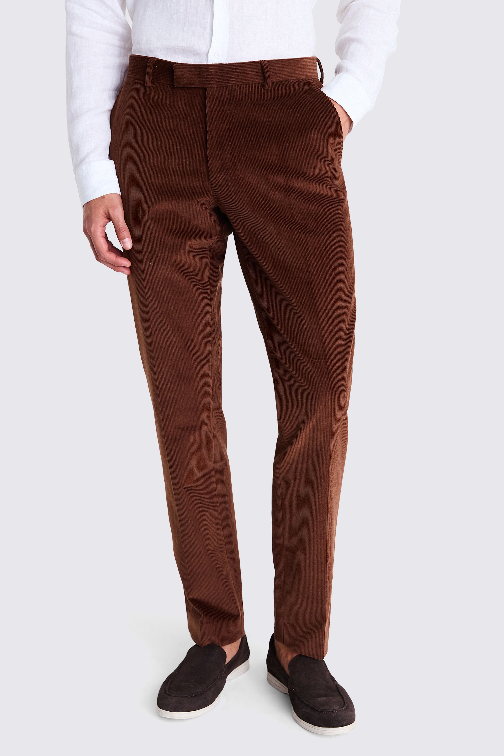 Slim Fit Copper Corduroy Trousers | Buy Online at Moss