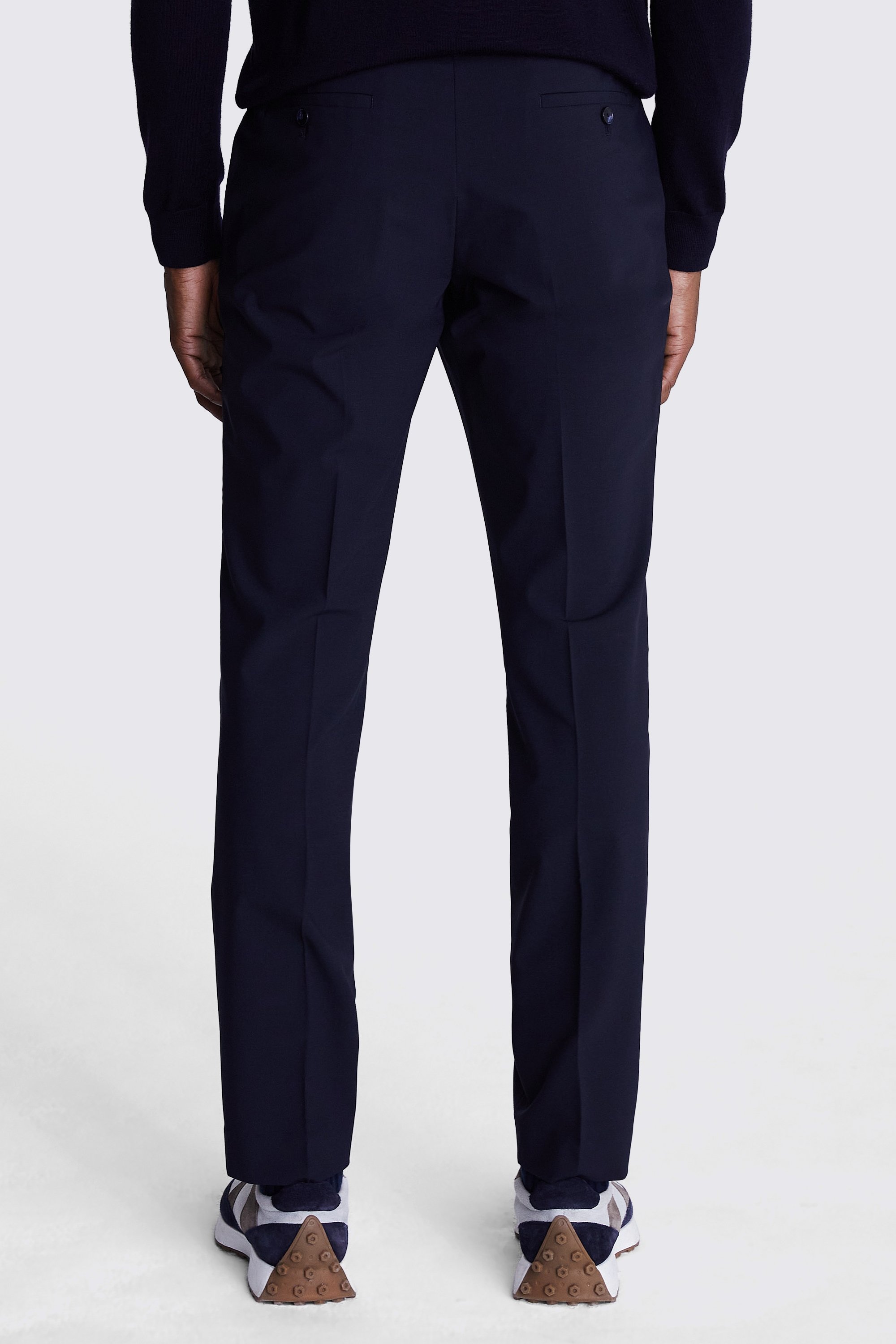 DKNY Slim Fit Navy Trousers | Buy Online at Moss