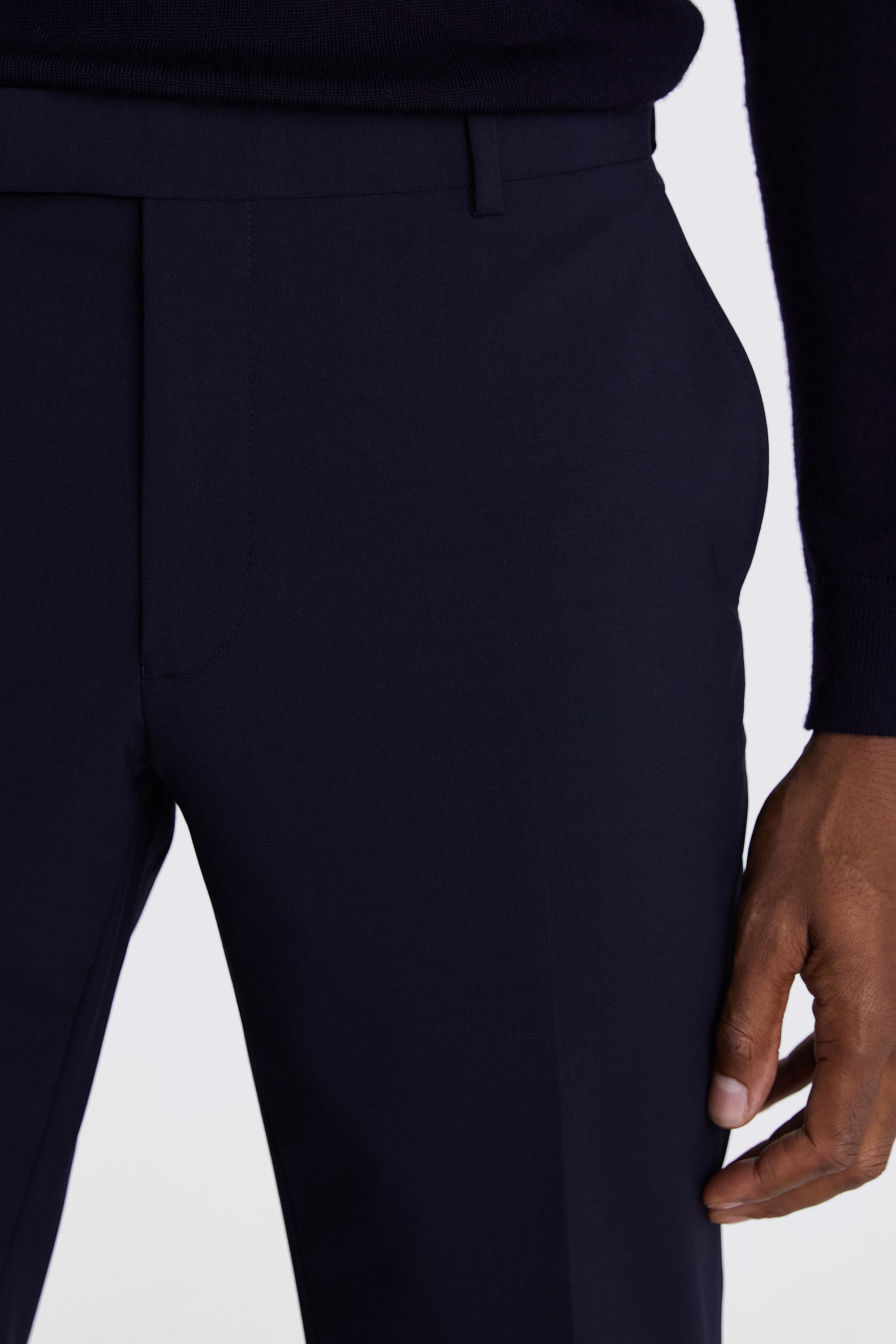 DKNY Slim Fit Navy Trousers | Buy Online at Moss