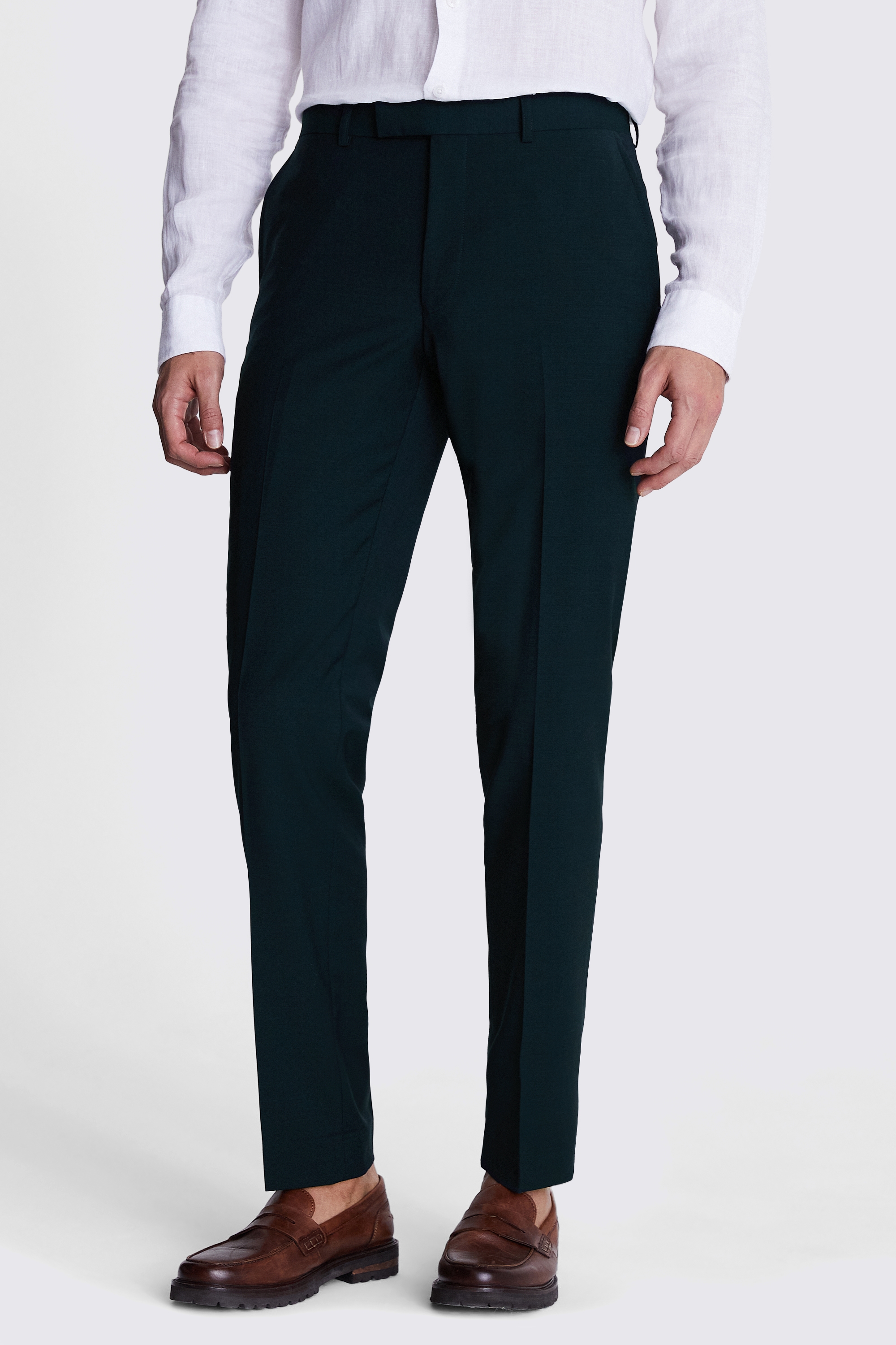 Tailored Bottle Green Performance Trousers | Buy Online at Moss
