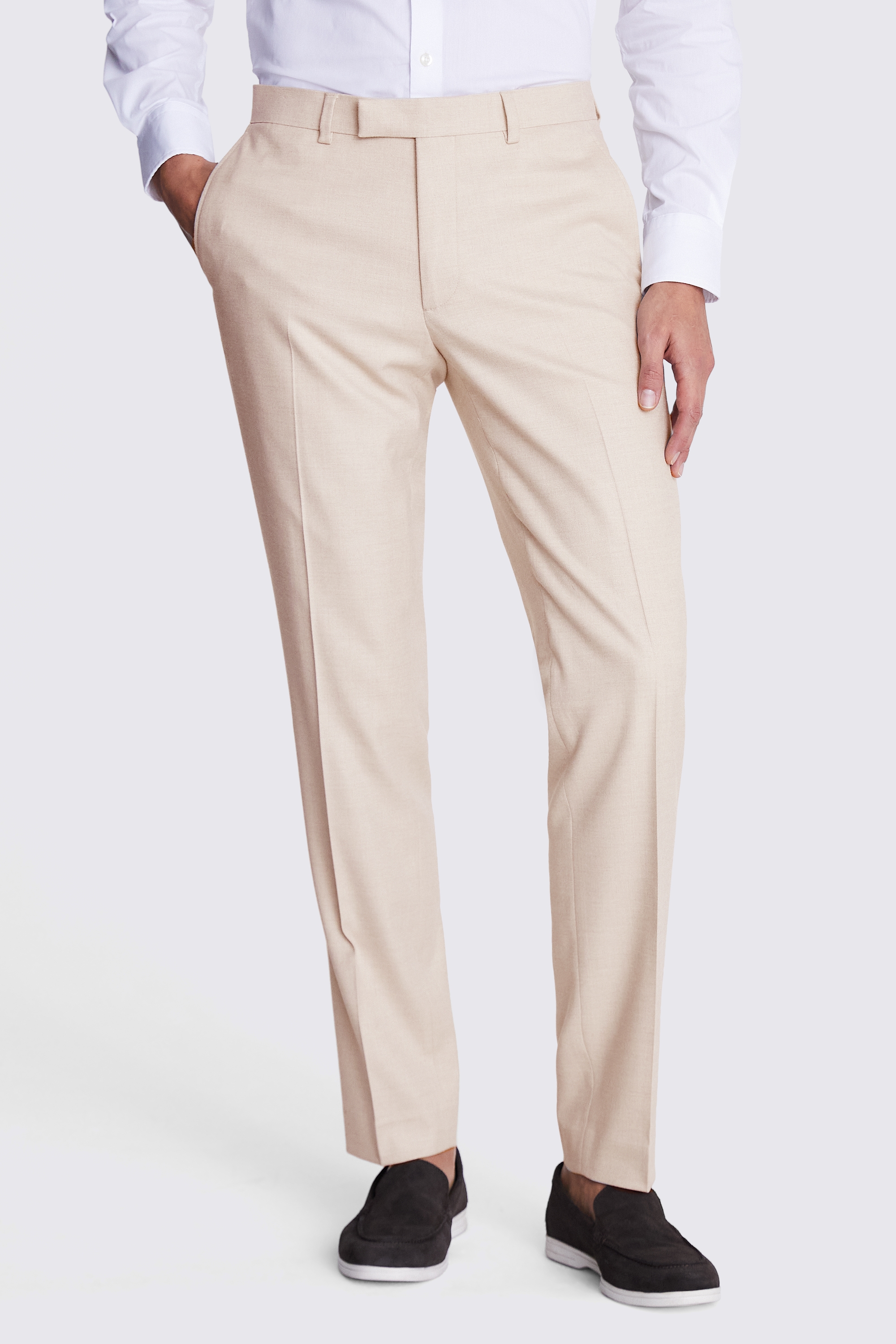 Slim Fit Light Camel Trousers | Buy Online at Moss