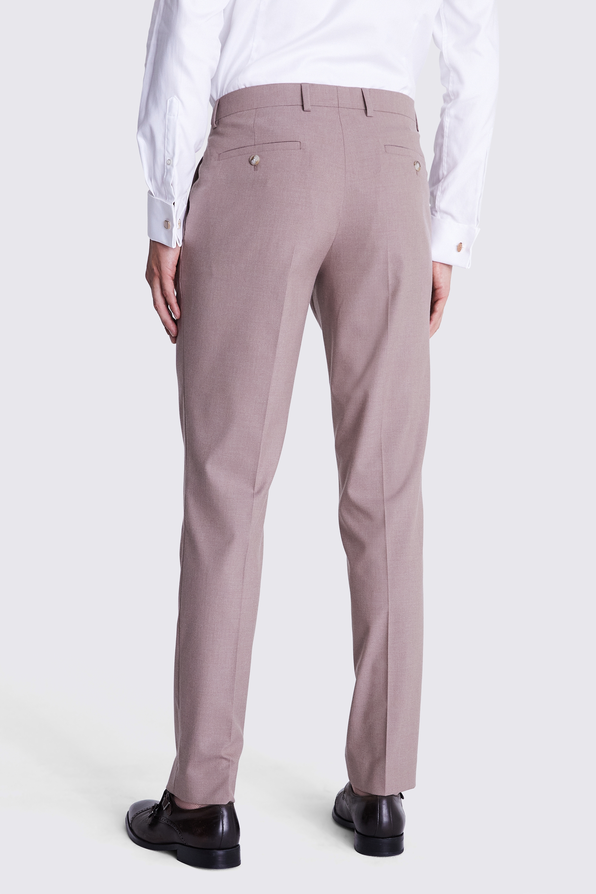 Slim Fit Dusty Pink Flannel Trousers