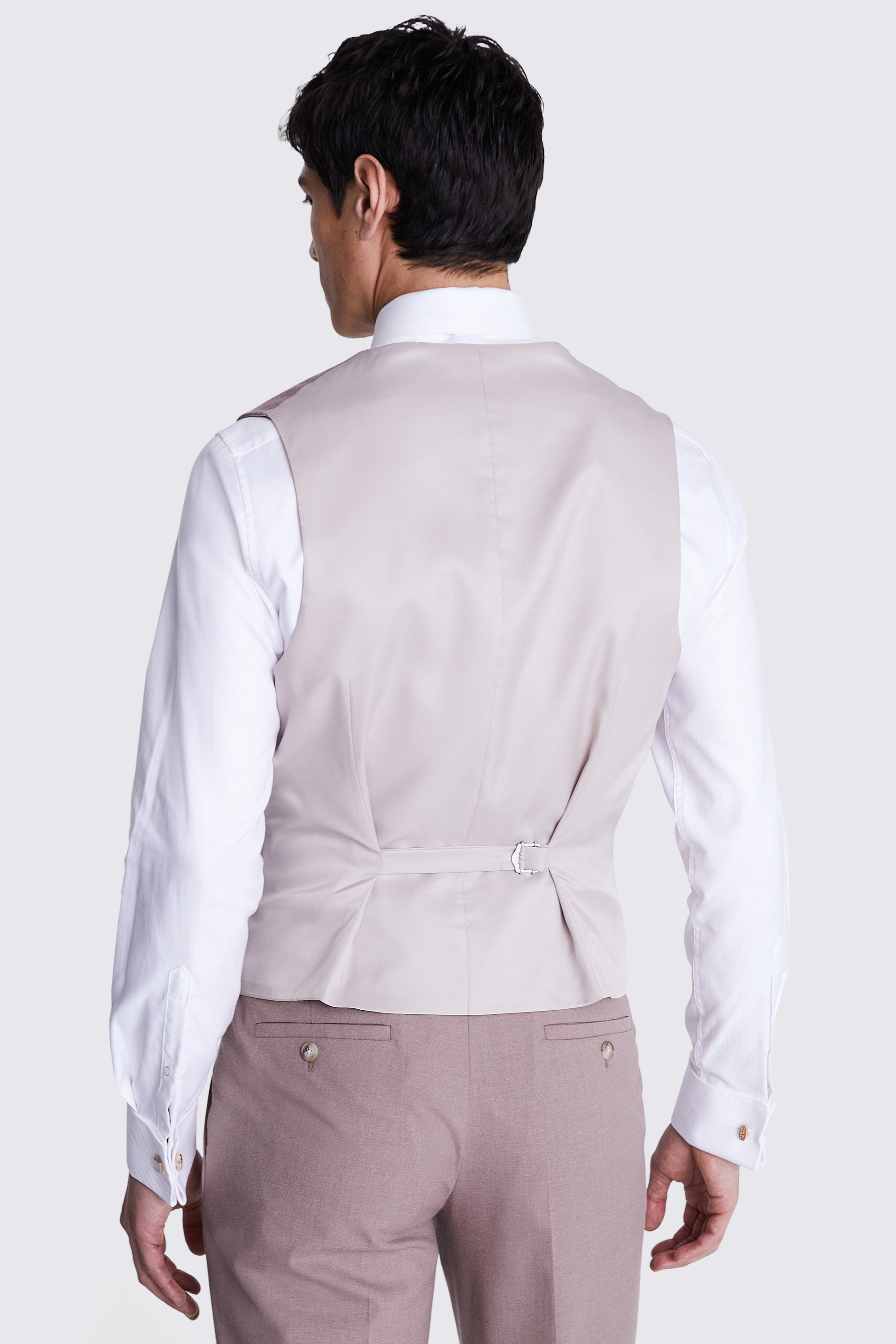 Slim Fit Dusty Pink Flannel Waistcoat