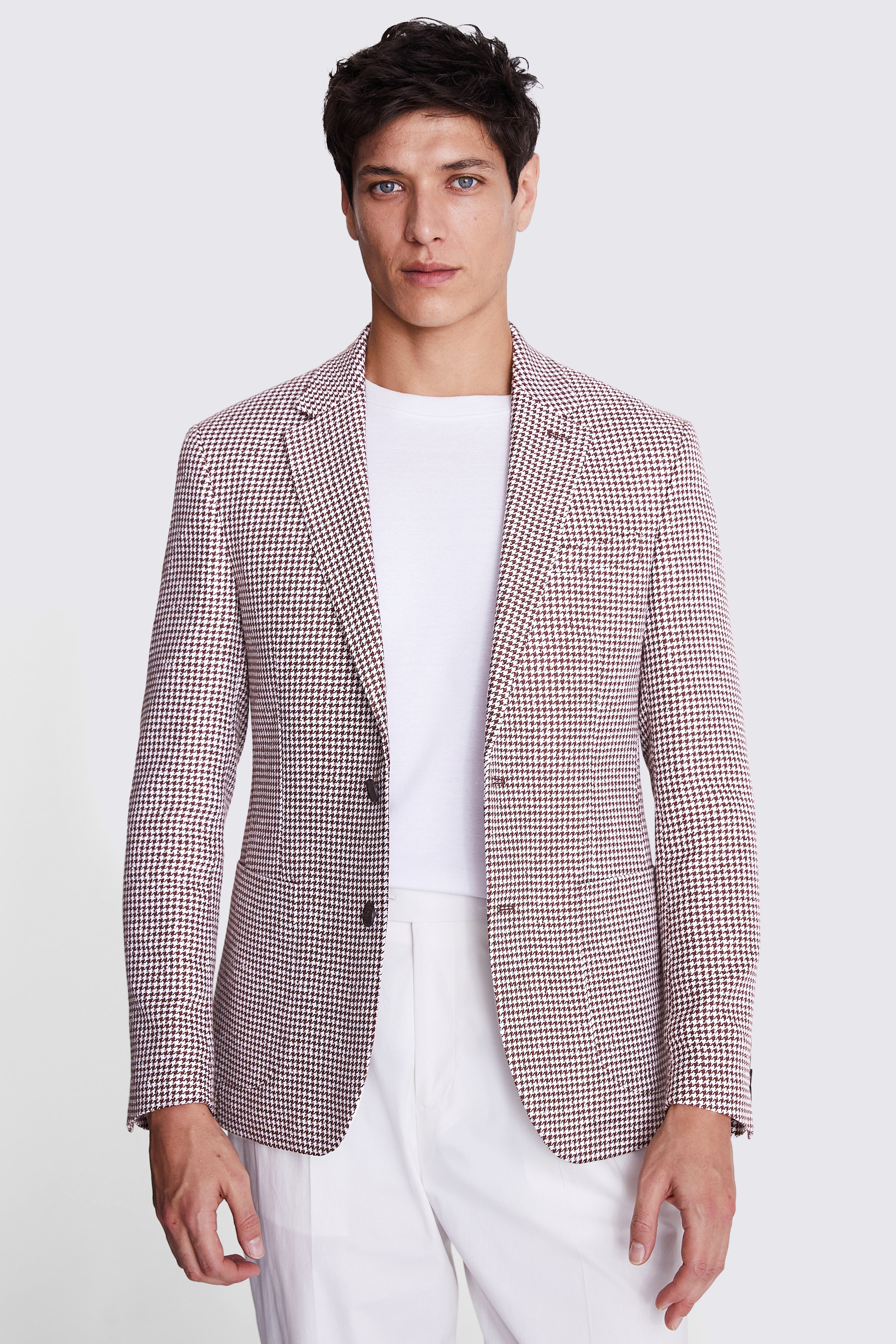 Slim Fit Copper Houndstooth Jacket