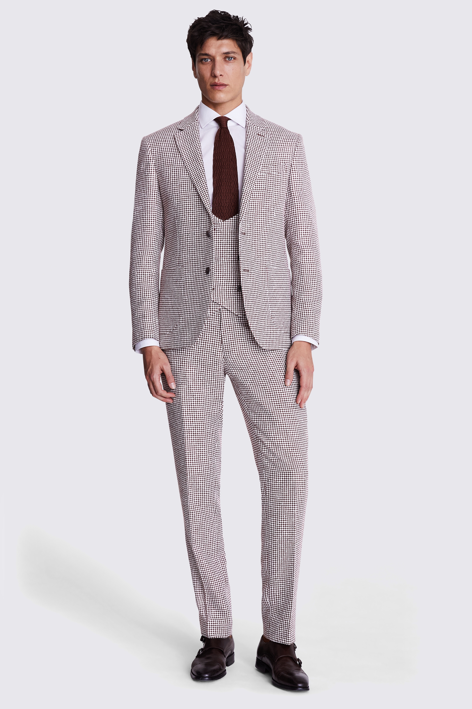 Slim Fit Copper Houndstooth Jacket