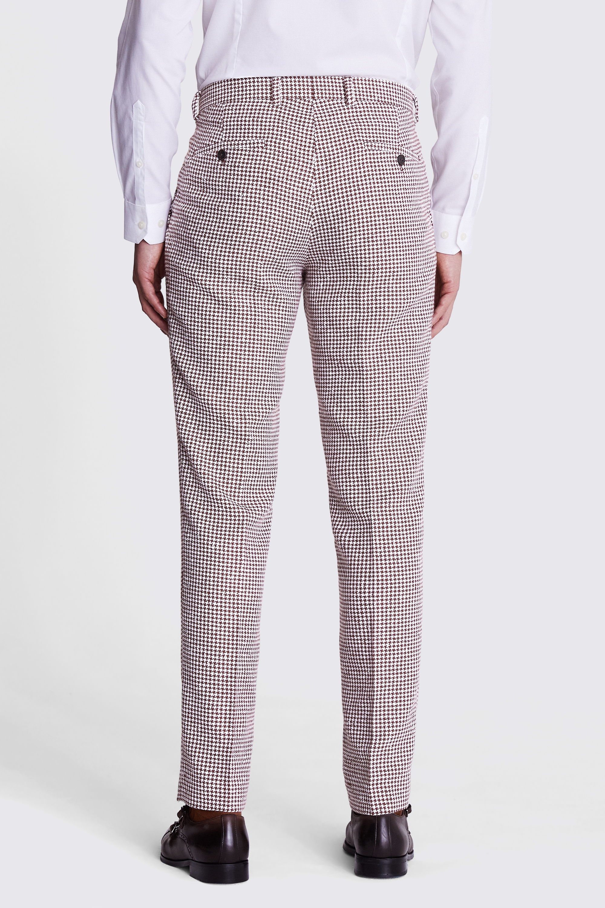 Slim Fit Copper Houndstooth Trousers