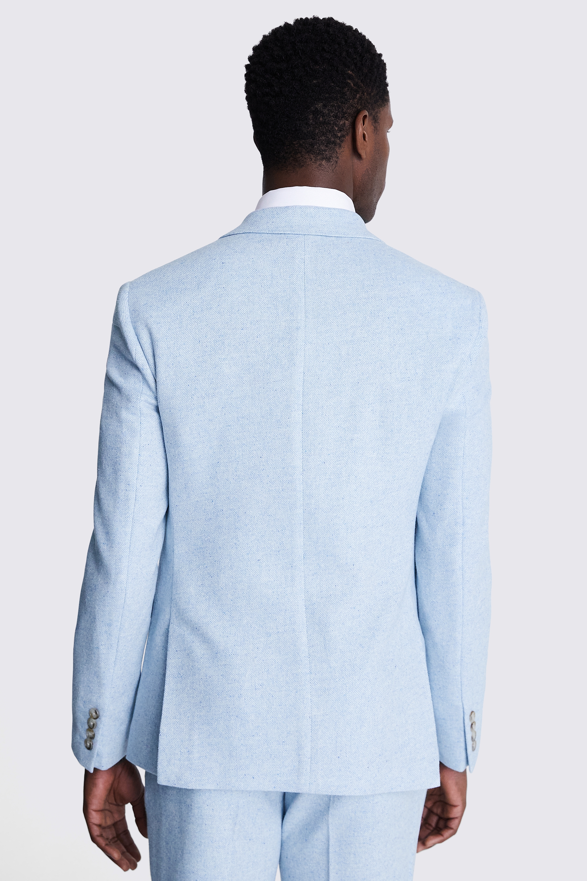 Slim Fit Light Blue Donegal Tweed Jacket