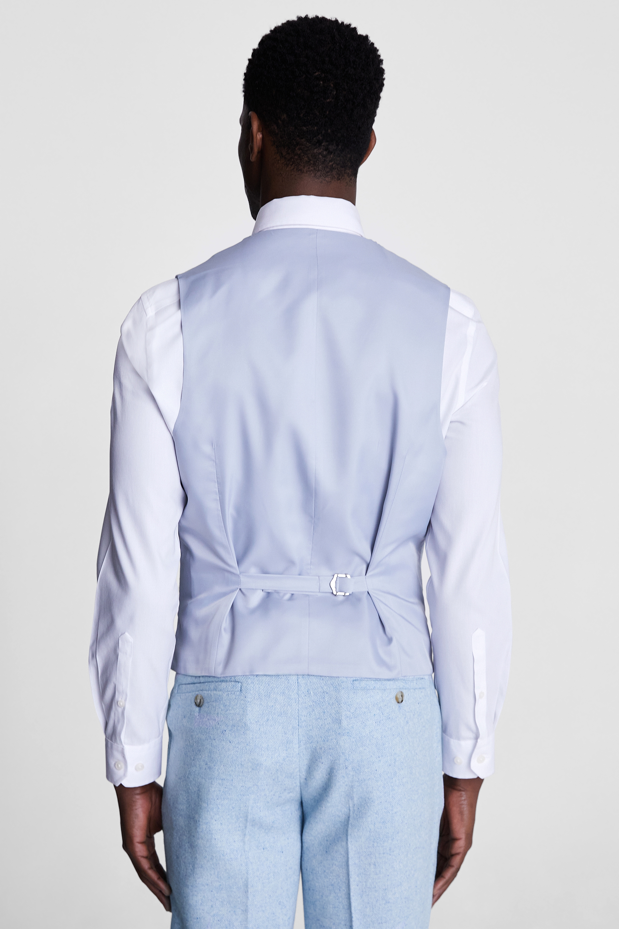 Slim Fit Light Blue Donegal Waistcoat | Buy Online at Moss