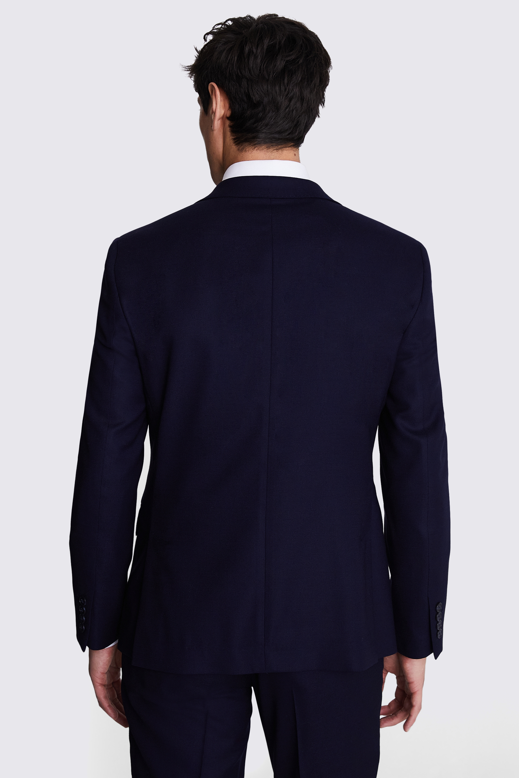 Italian Slim Fit Navy Hopsack Jacket