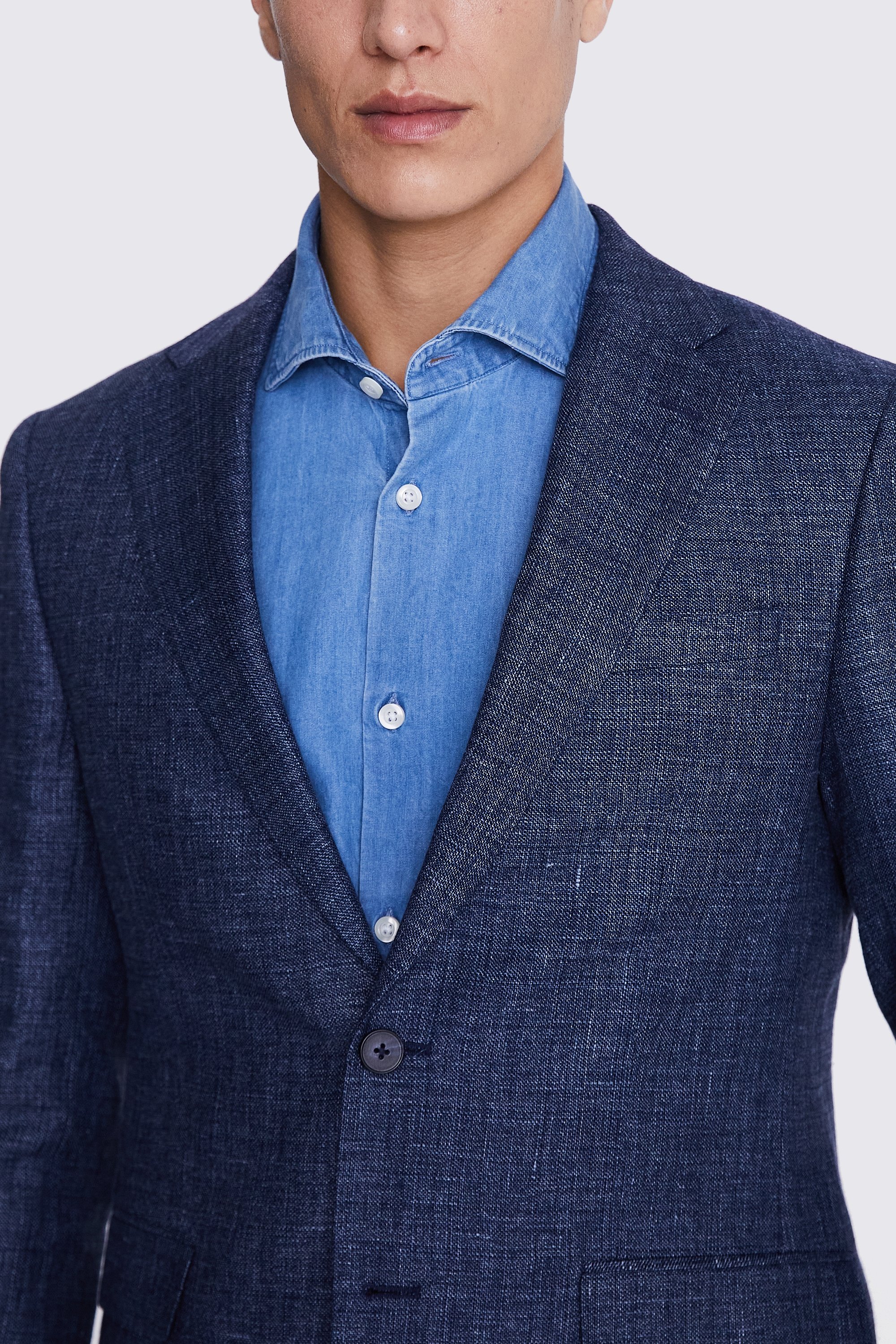 Italian Slim Fit Blue Texture Jacket | Buy Online at Moss