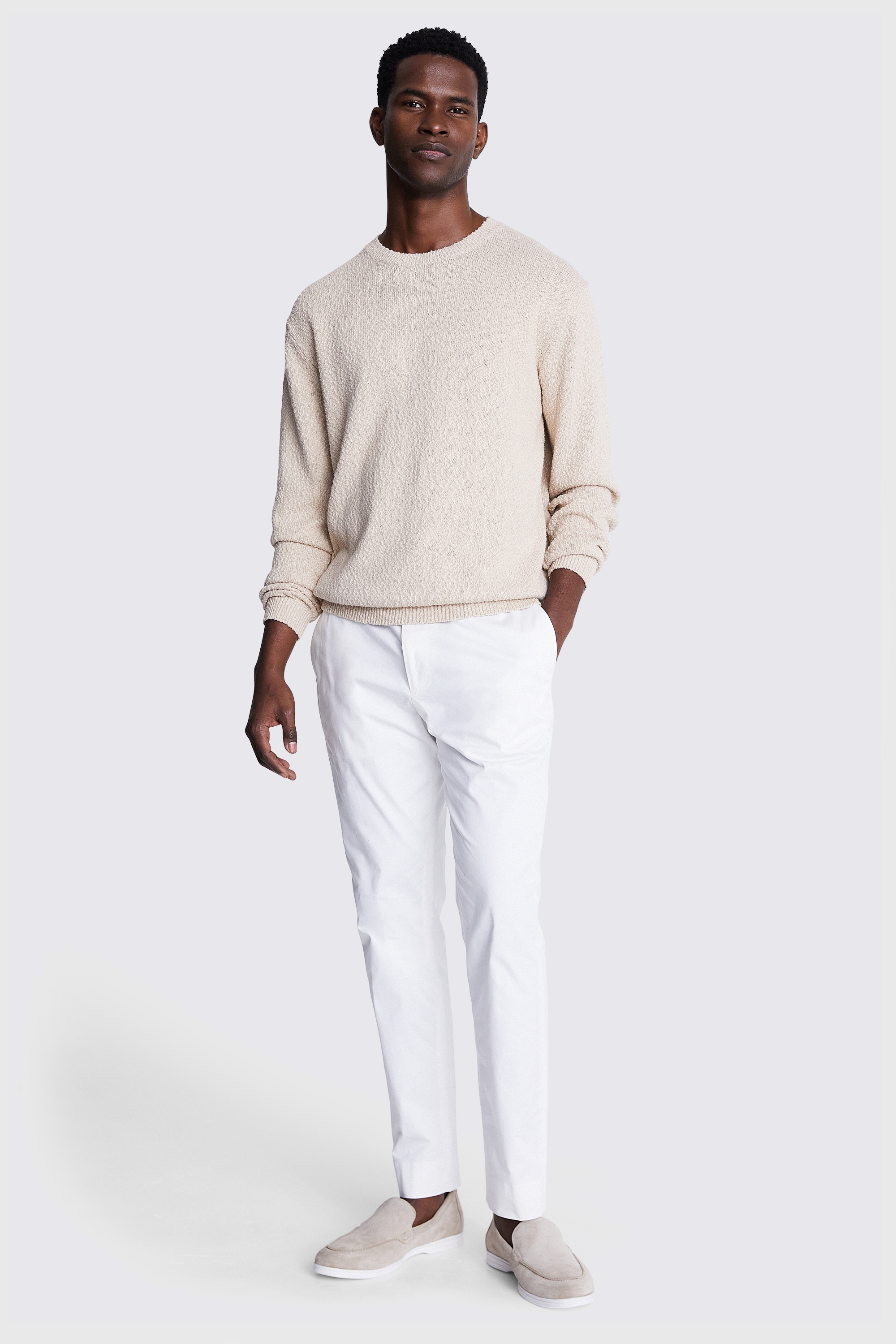 Camel Slouchy Bouclé Crew-Neck Jumper