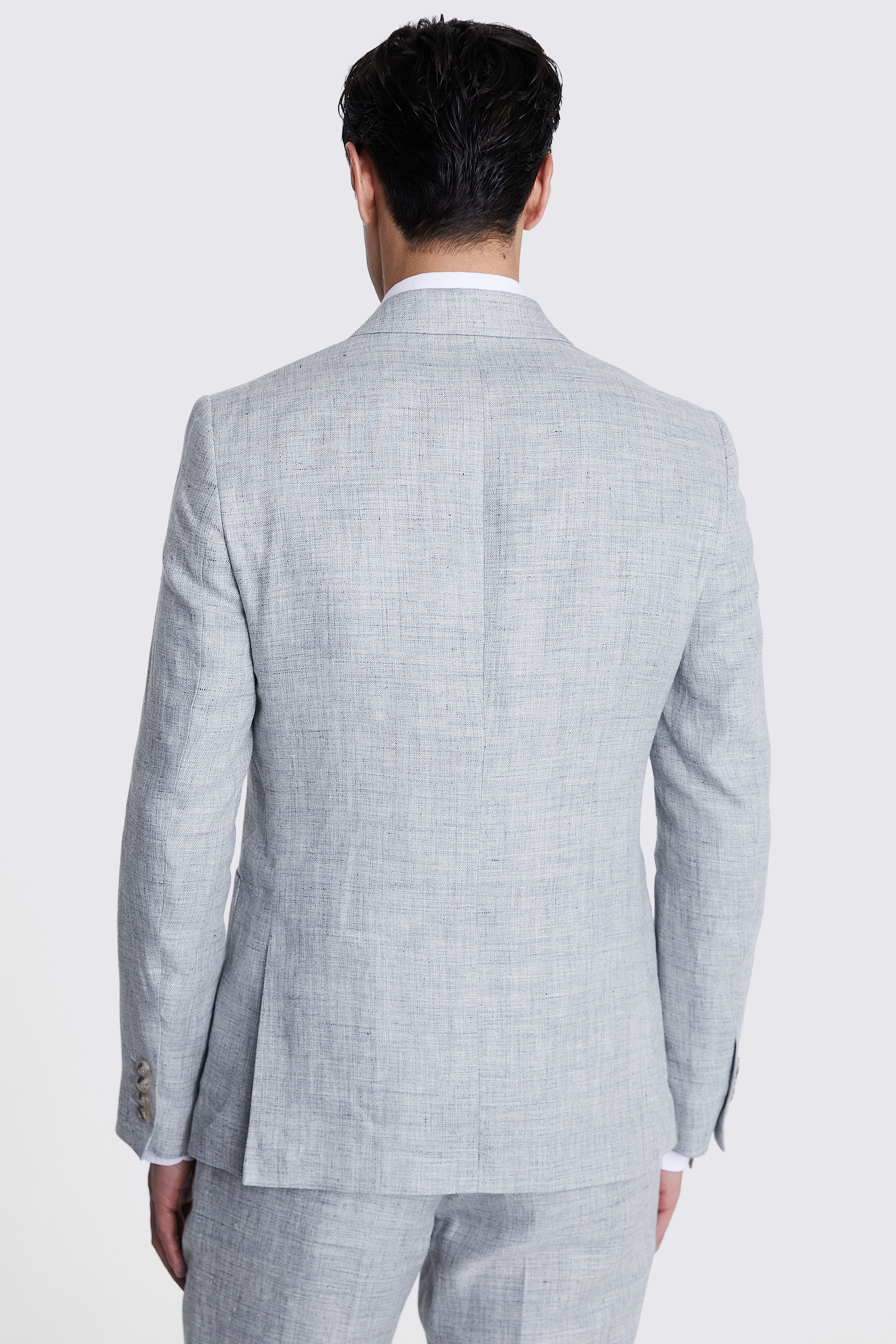 Slim Fit Light Grey Linen Jacket