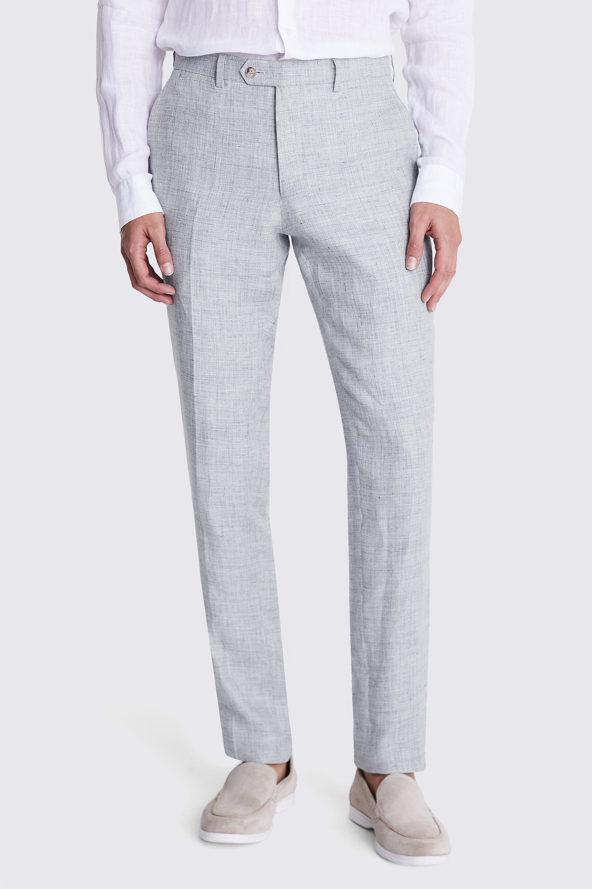 Slim Fit Light Grey Linen Jacket