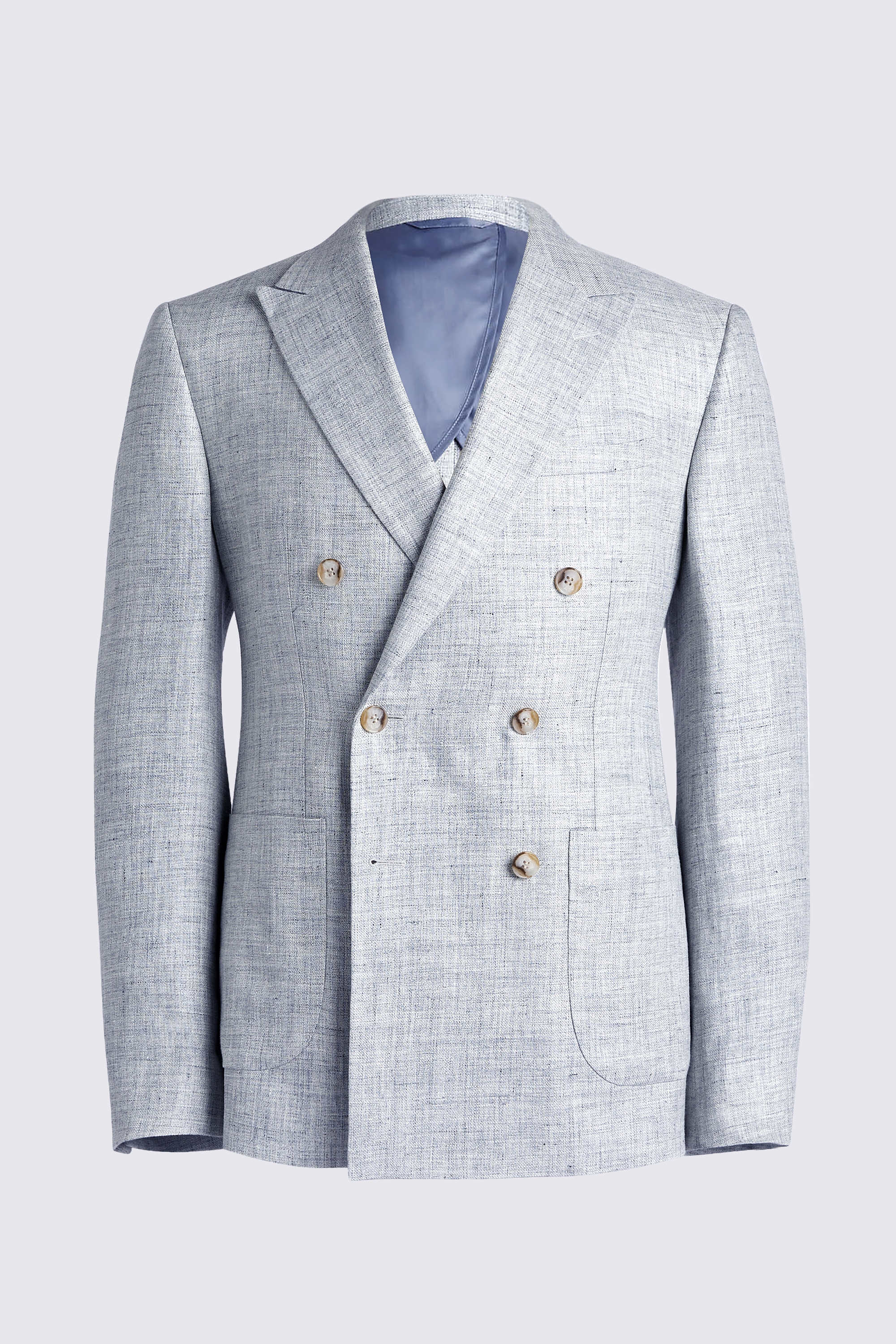 Slim Fit Light Grey Linen Jacket