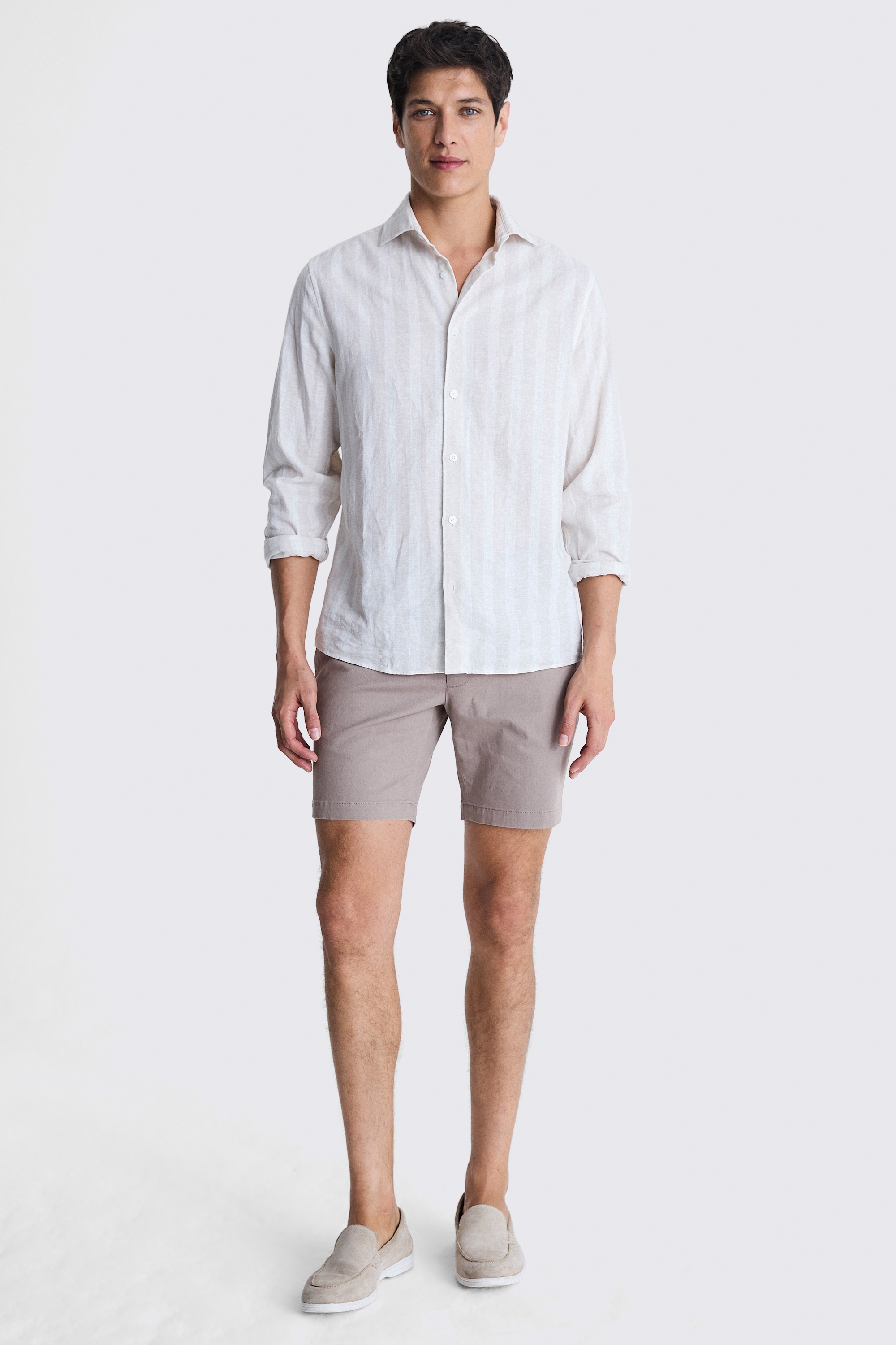 Slim Fit Dark Taupe Chino Shorts