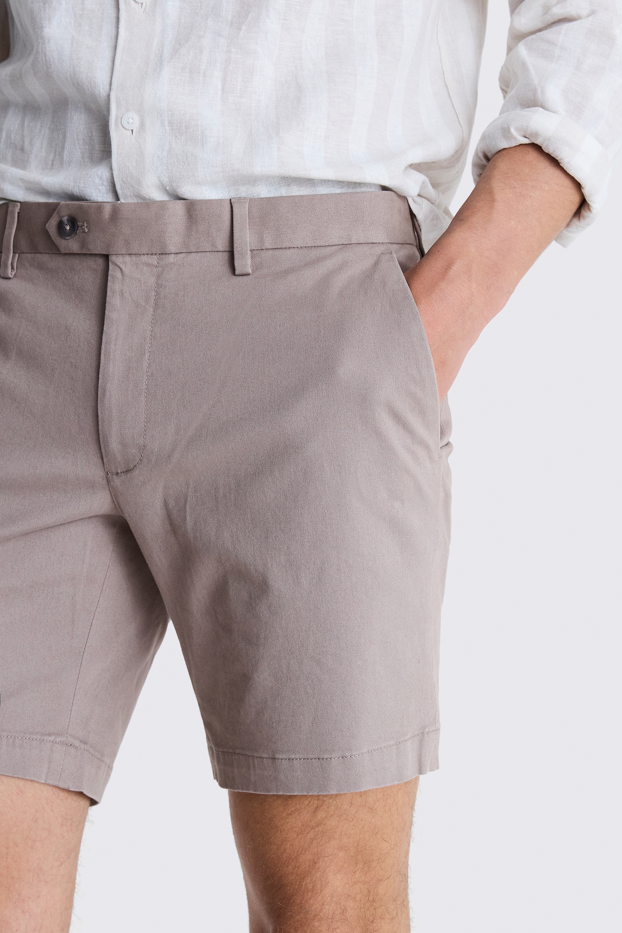 Slim Fit Dark Taupe Chino Shorts