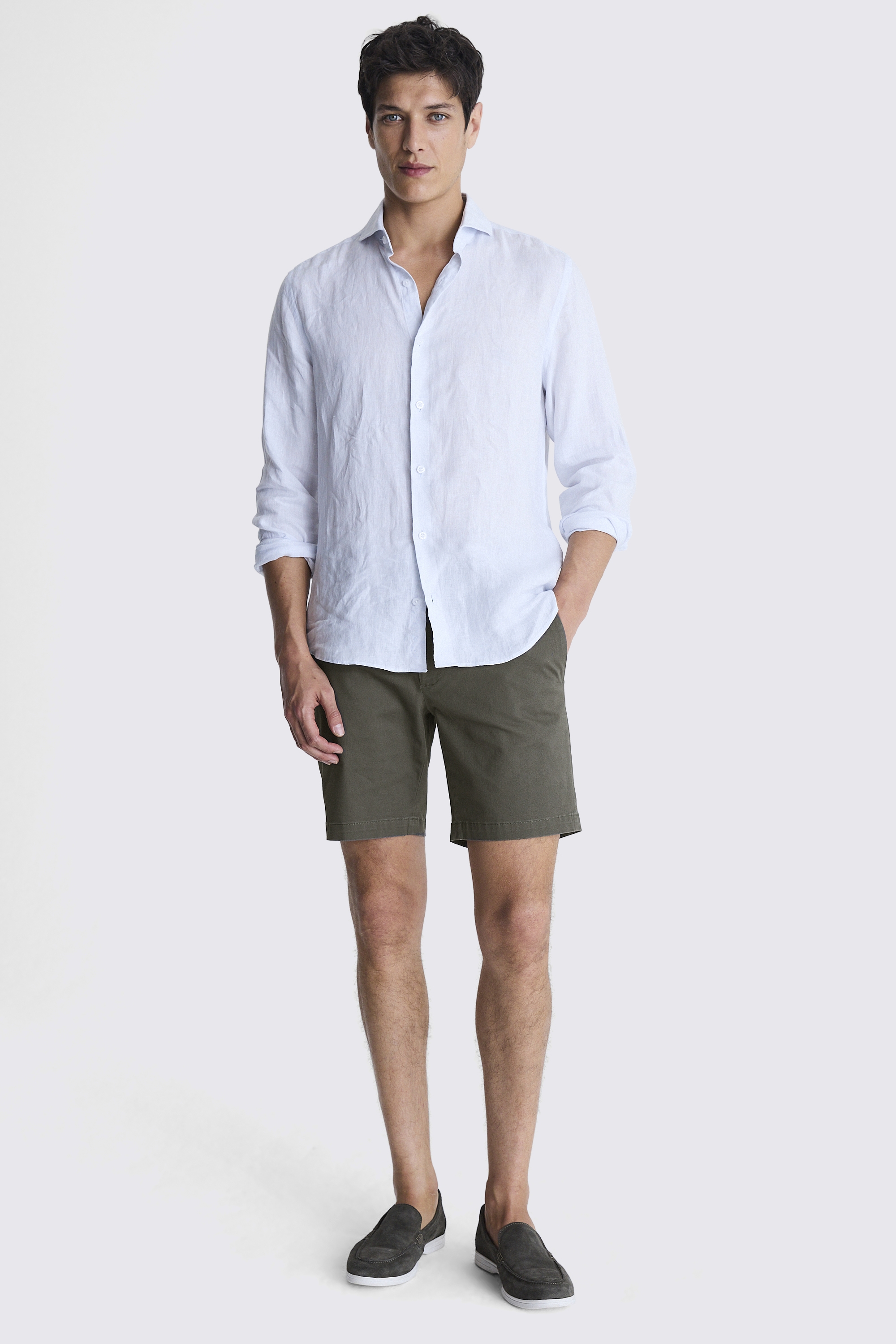 Slim Fit Khaki Chino Shorts