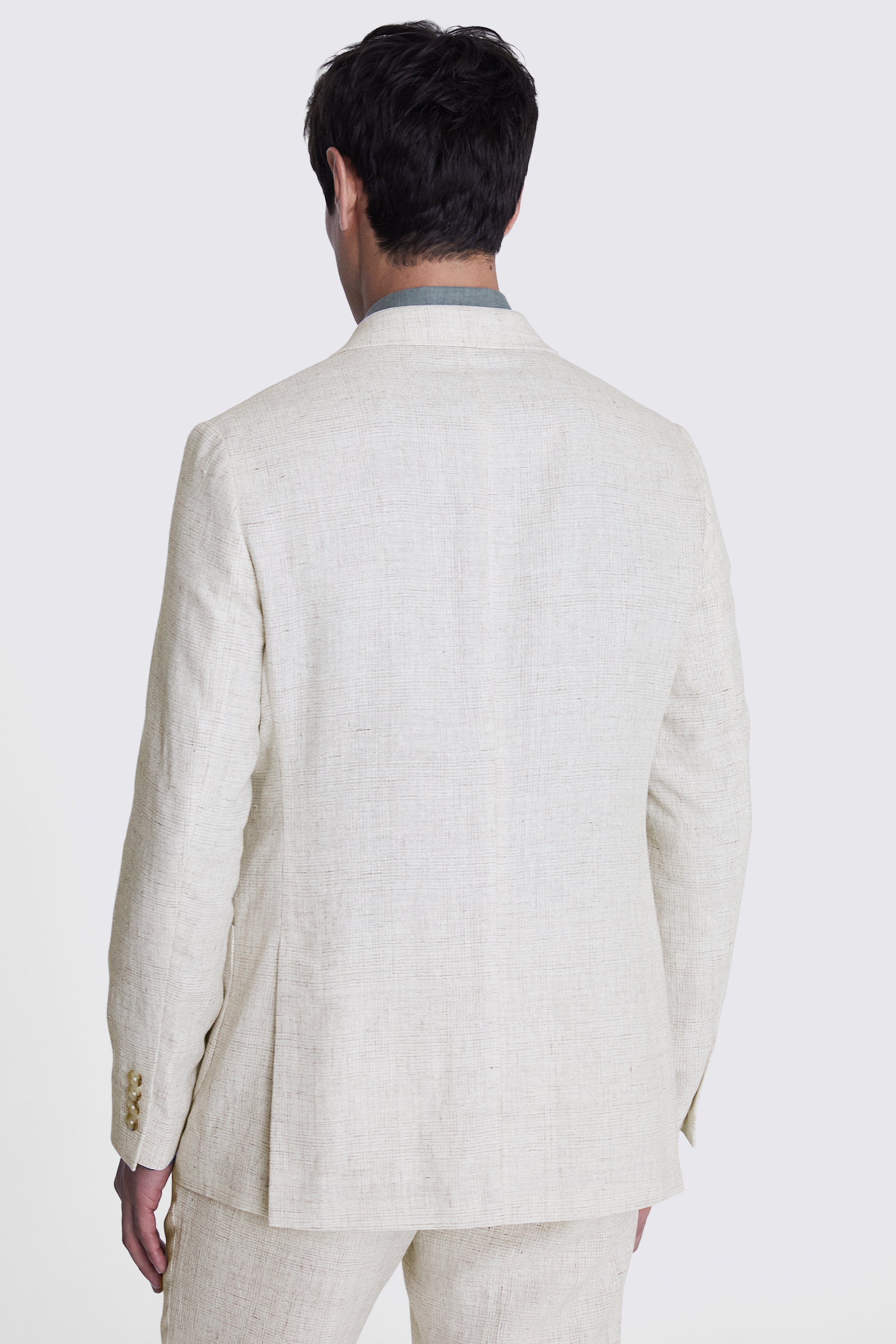 Italian Tailored Fit Off White Check Jacket