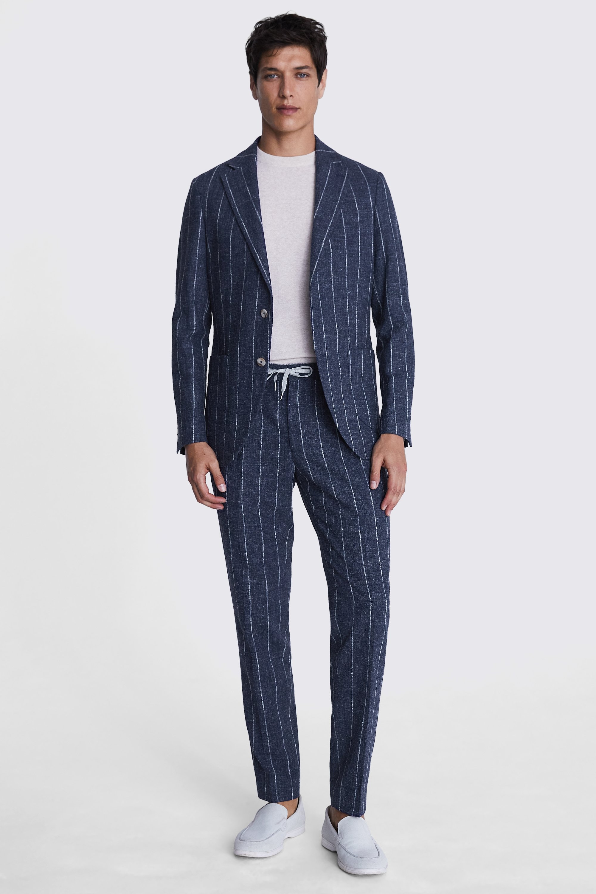 Italian Tailored Fit Blue Stripe Jacket | Buy Online at Moss