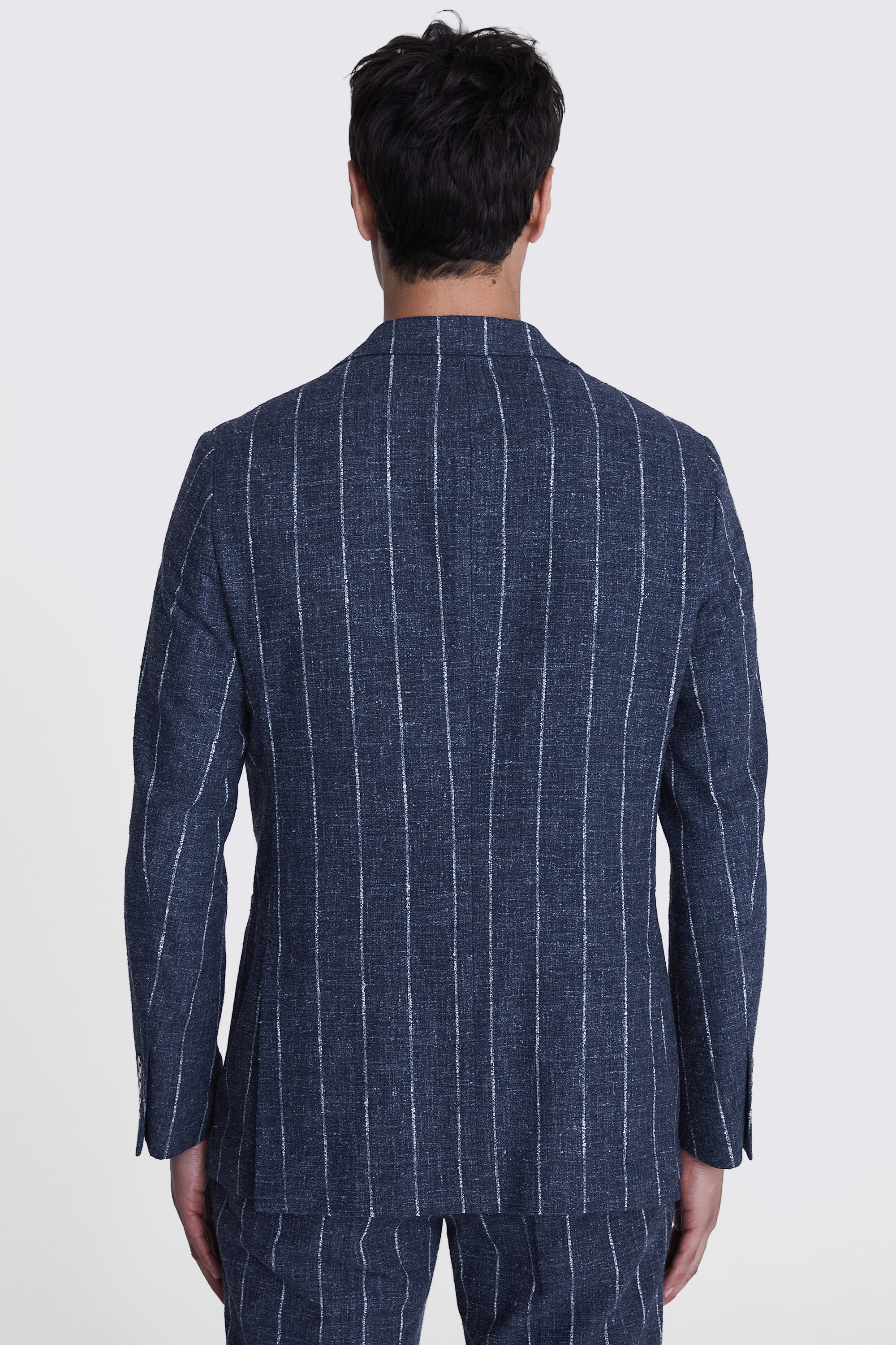 Italian Tailored Fit Blue Stripe Jacket