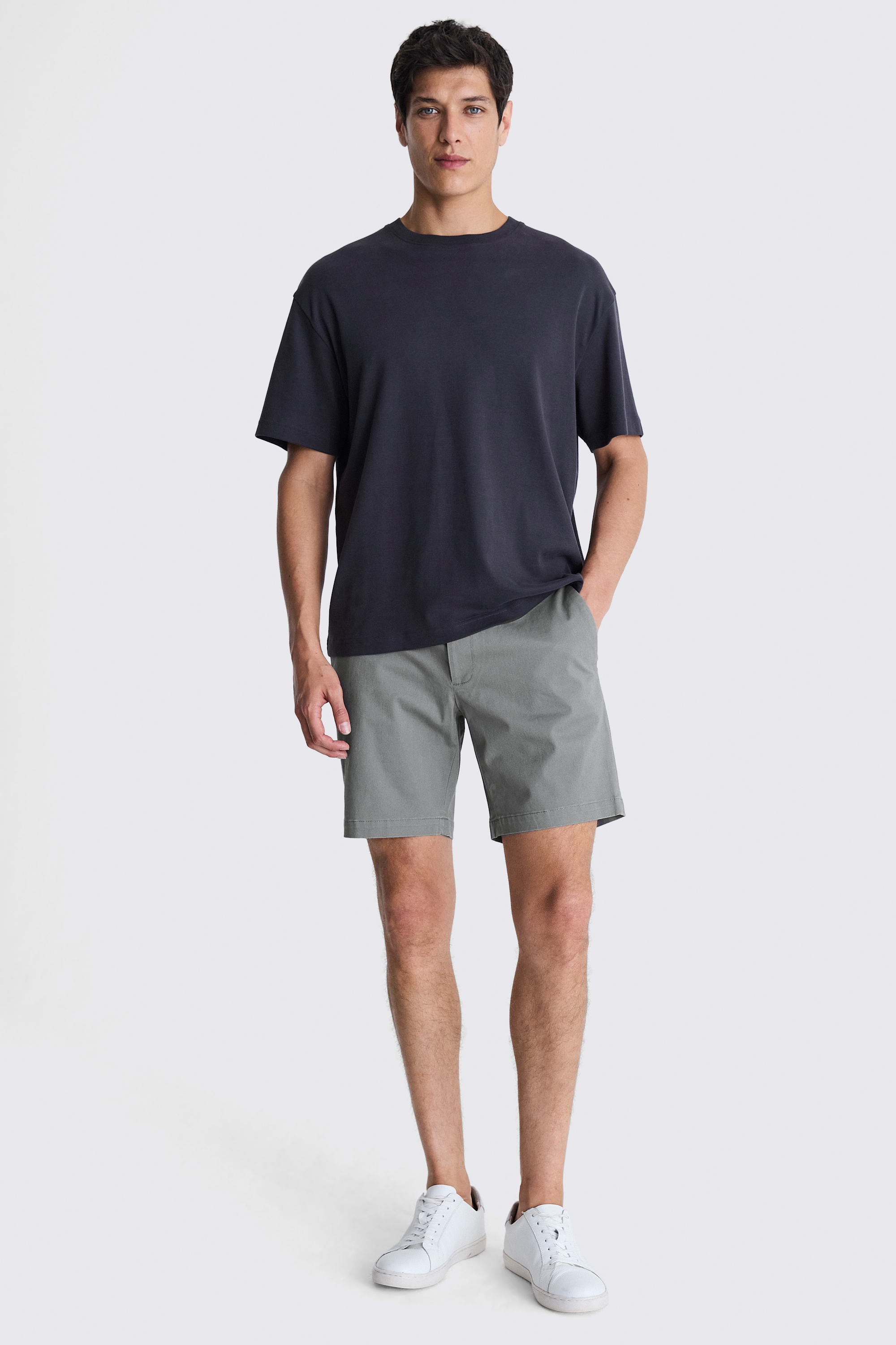 Slim Fit Grey Chino Short