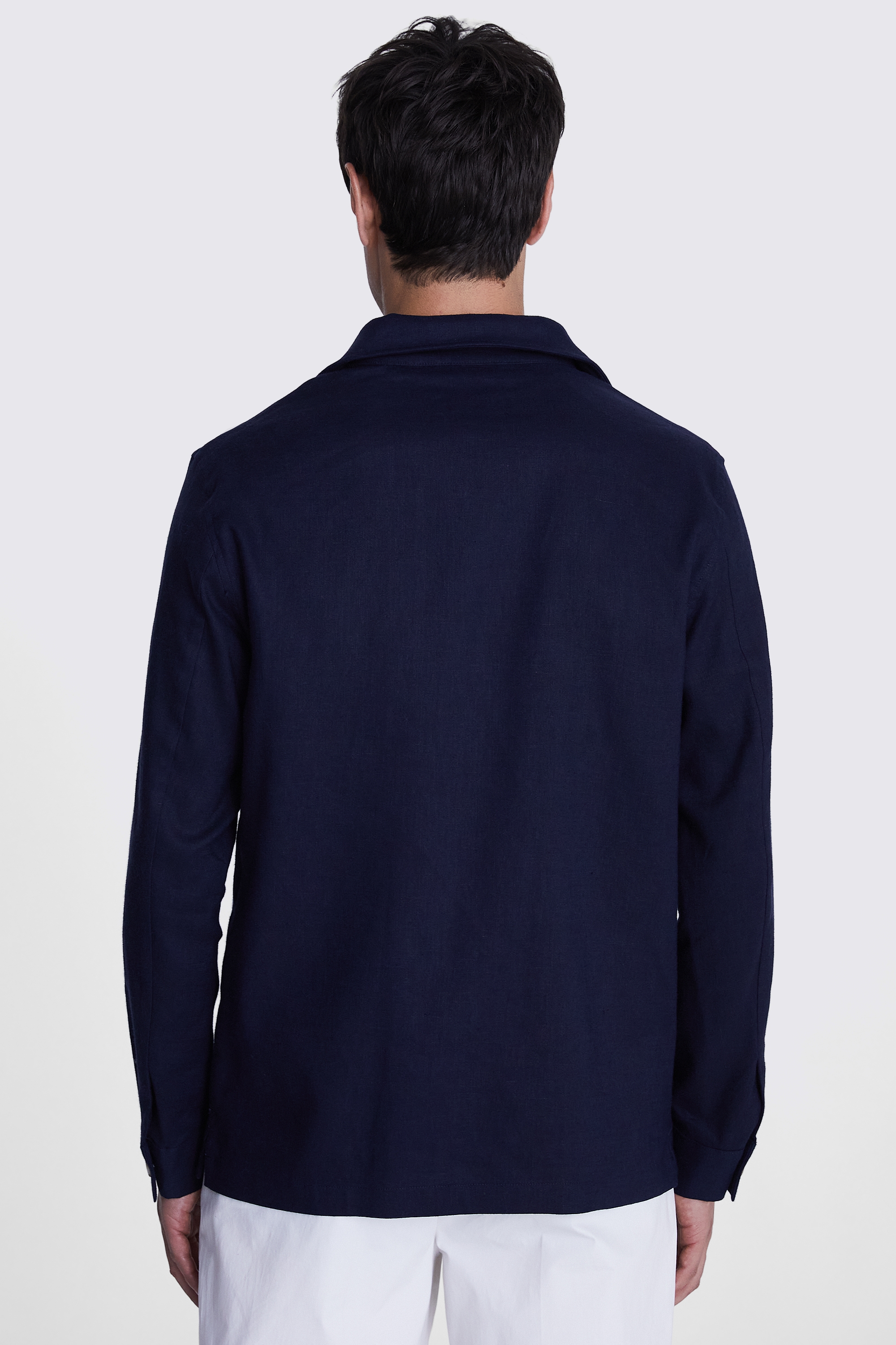 Navy Matte Linen Safari Shacket